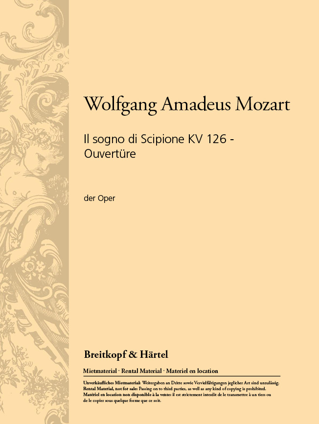 Mozart Il sogno di Scipione KV 126 Ouvertüre · Breitkopf & Härtel