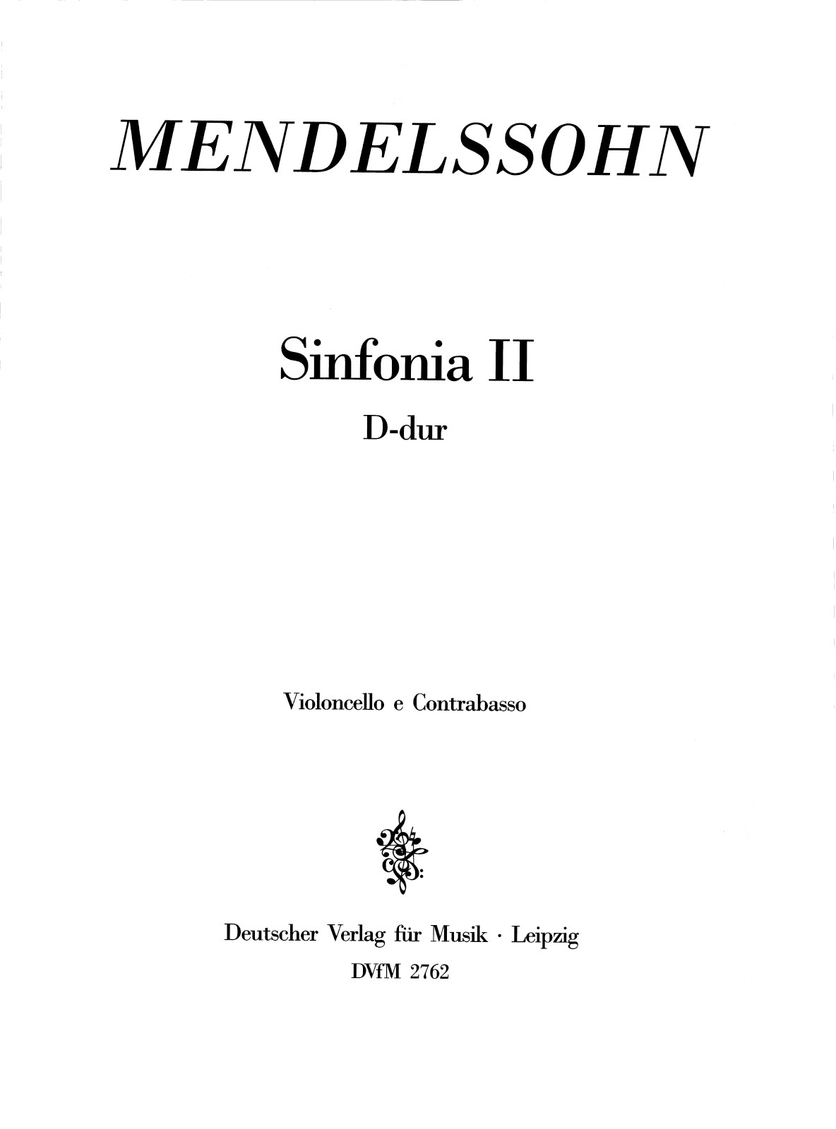 DV 2762-26 - Sinfonia II D-dur MWV N 2 - Cover