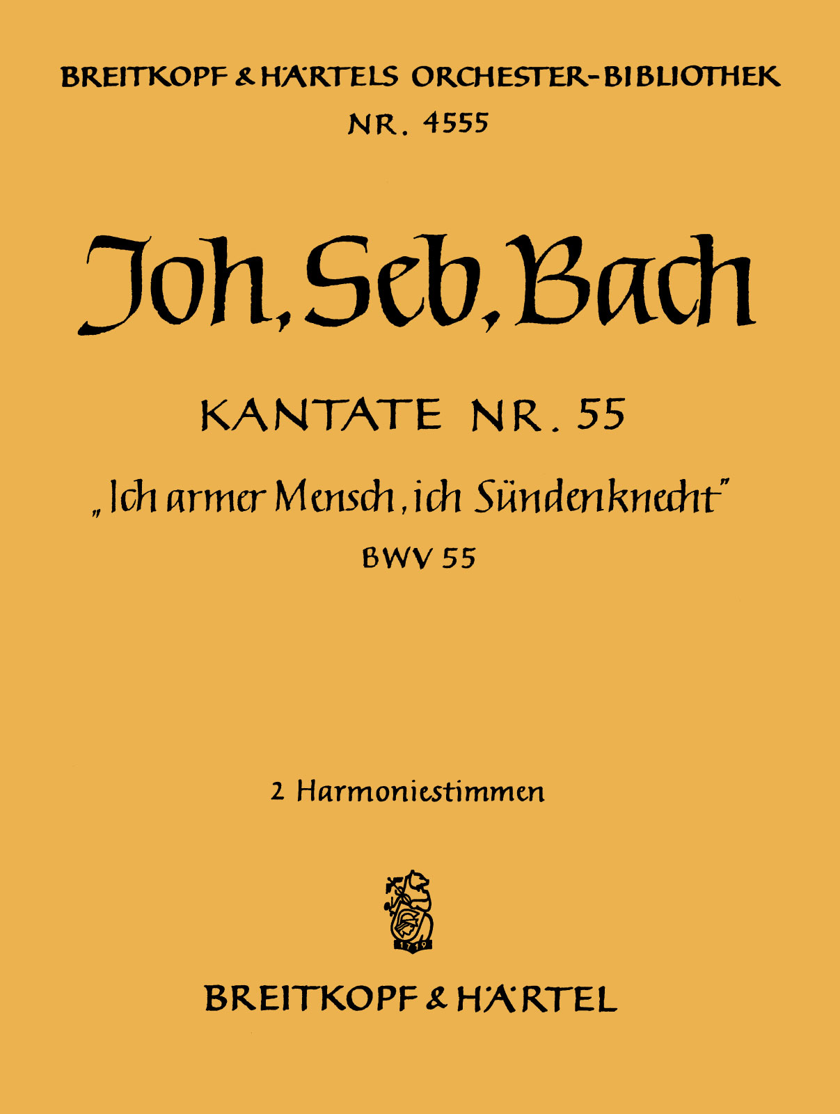 OB 4555-30 - Cantata BWV 55 “Poor wretched man, a slave of sin” - Cover