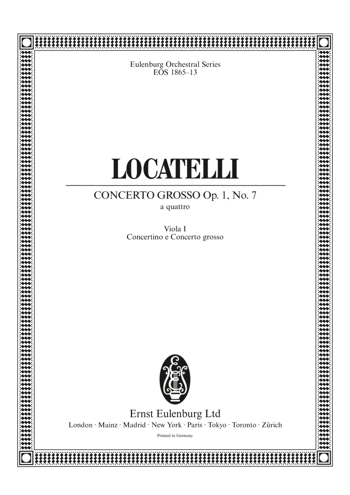 EOS 1865-19 - Concerto grosso “a cinque” in F major Op. 1/7 - Cover