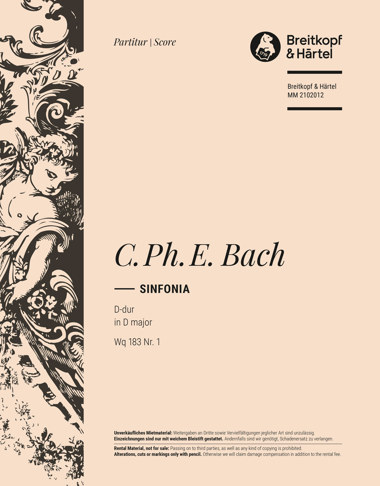 Carl Philipp Emanuel Bach - Sinfonia D-dur Wq 183/1 - Cover