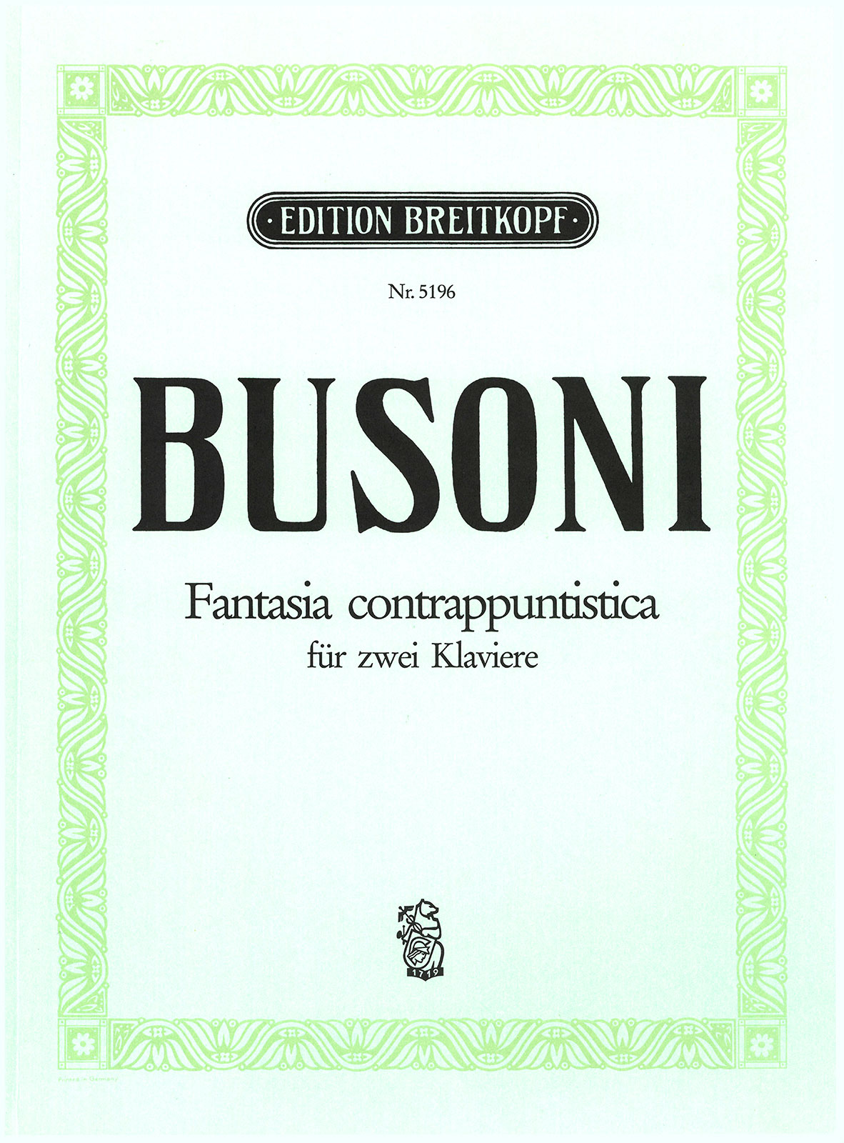 EB 5196 - Fantasia contrappuntistica K 256 - Cover