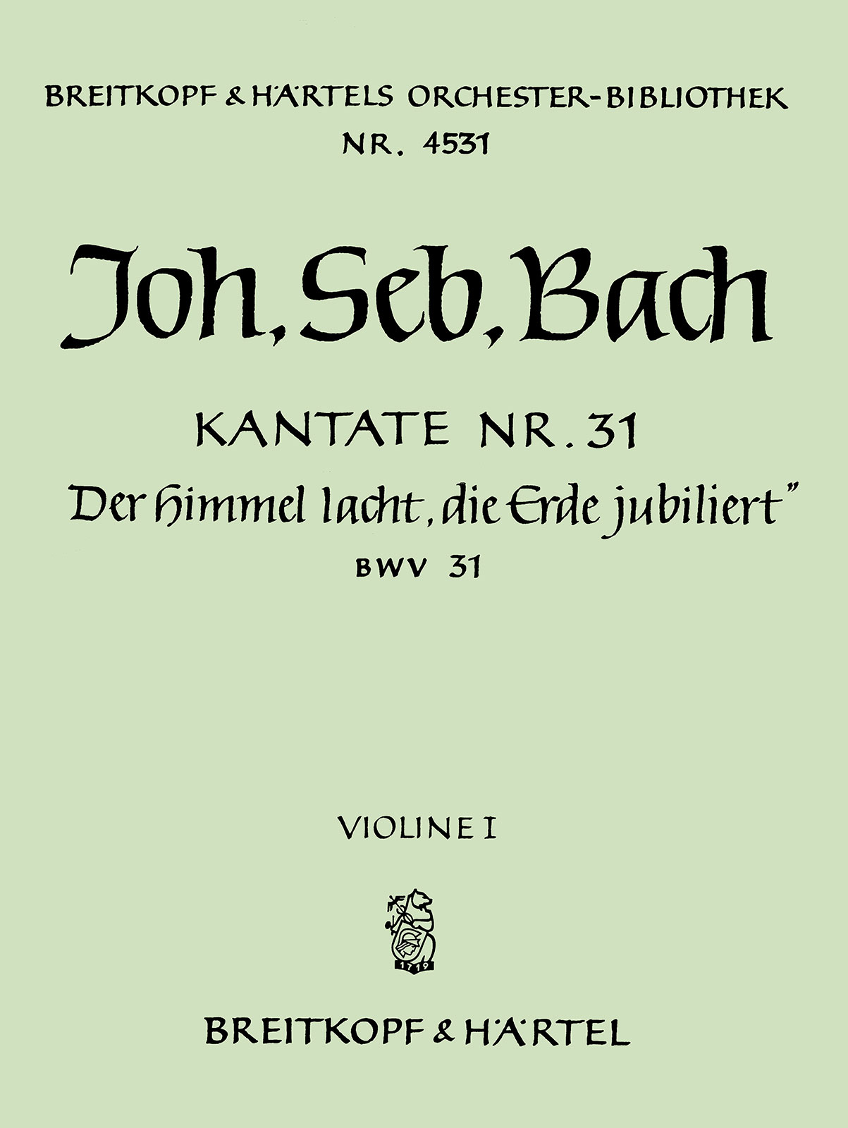 OB 4531-15 - Cantata BWV 31 “The heavens rejoice” - Cover