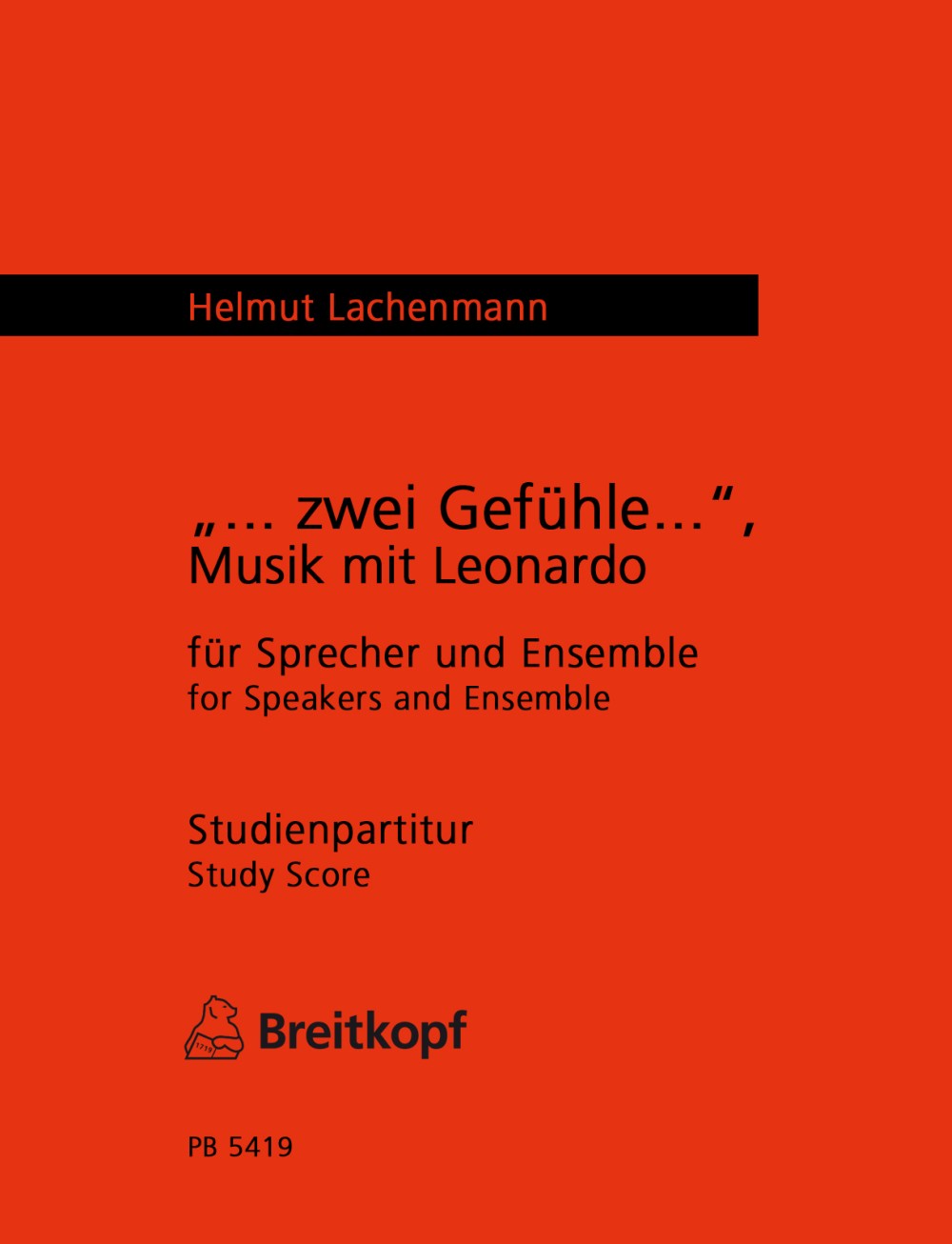 Helmut Lachenmann - Zwei Gefühle – Musik mit Leonardo - Cover