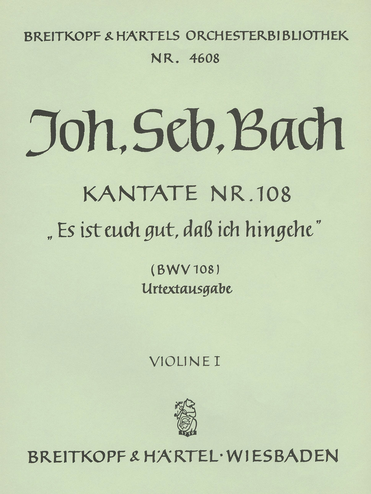 OB 4608-15 - Kantate BWV 108 „Es ist euch gut, dass ich hingehe“ - Cover