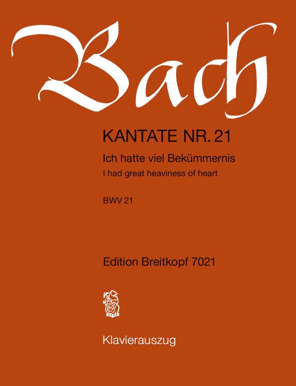 Johann Sebastian Bach - Kantate BWV 21 „Ich hatte viel Bekümmernis“ - Cover