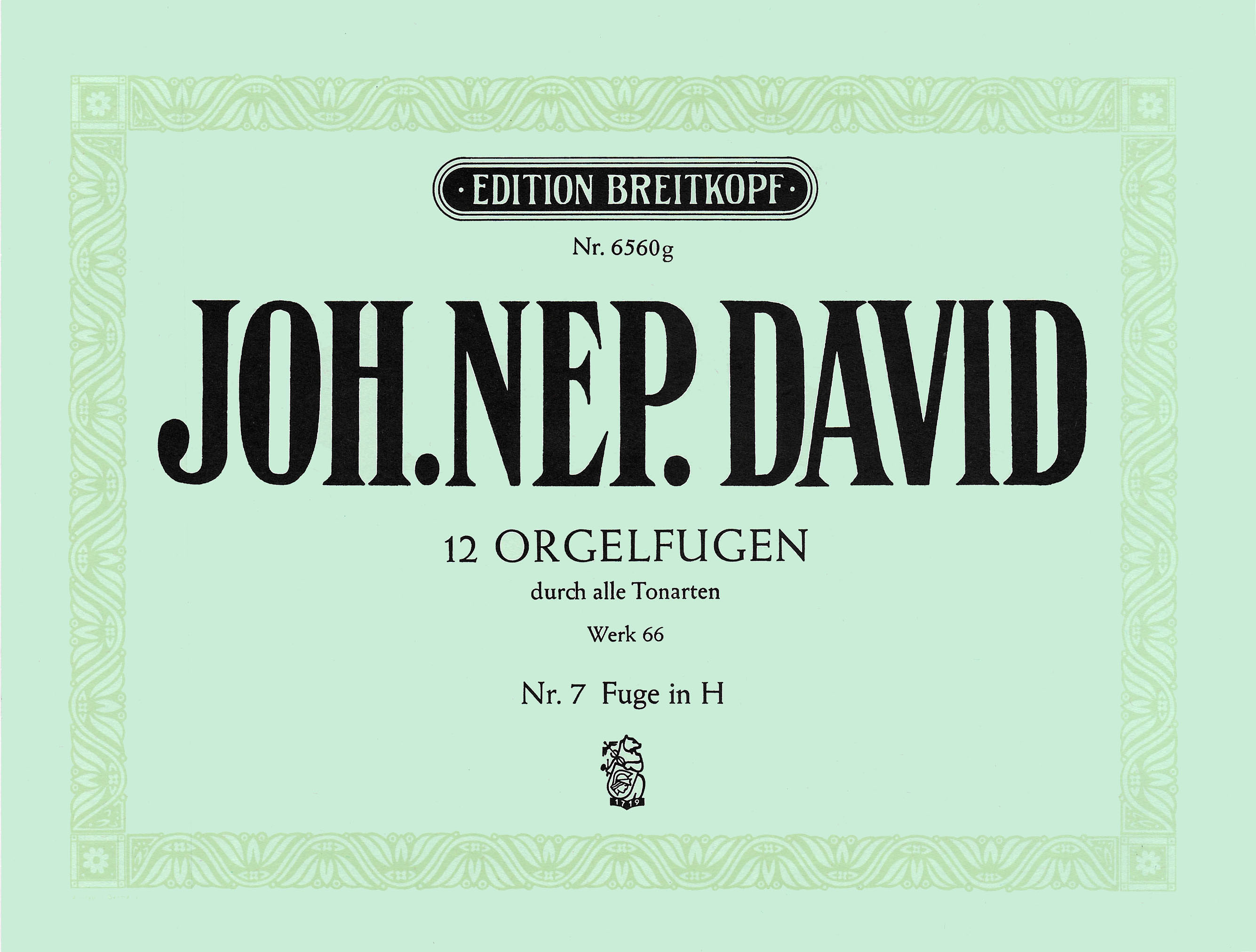 EB 6961 - 12 Orgelfugen durch alle Tonarten Werk 66 - Cover