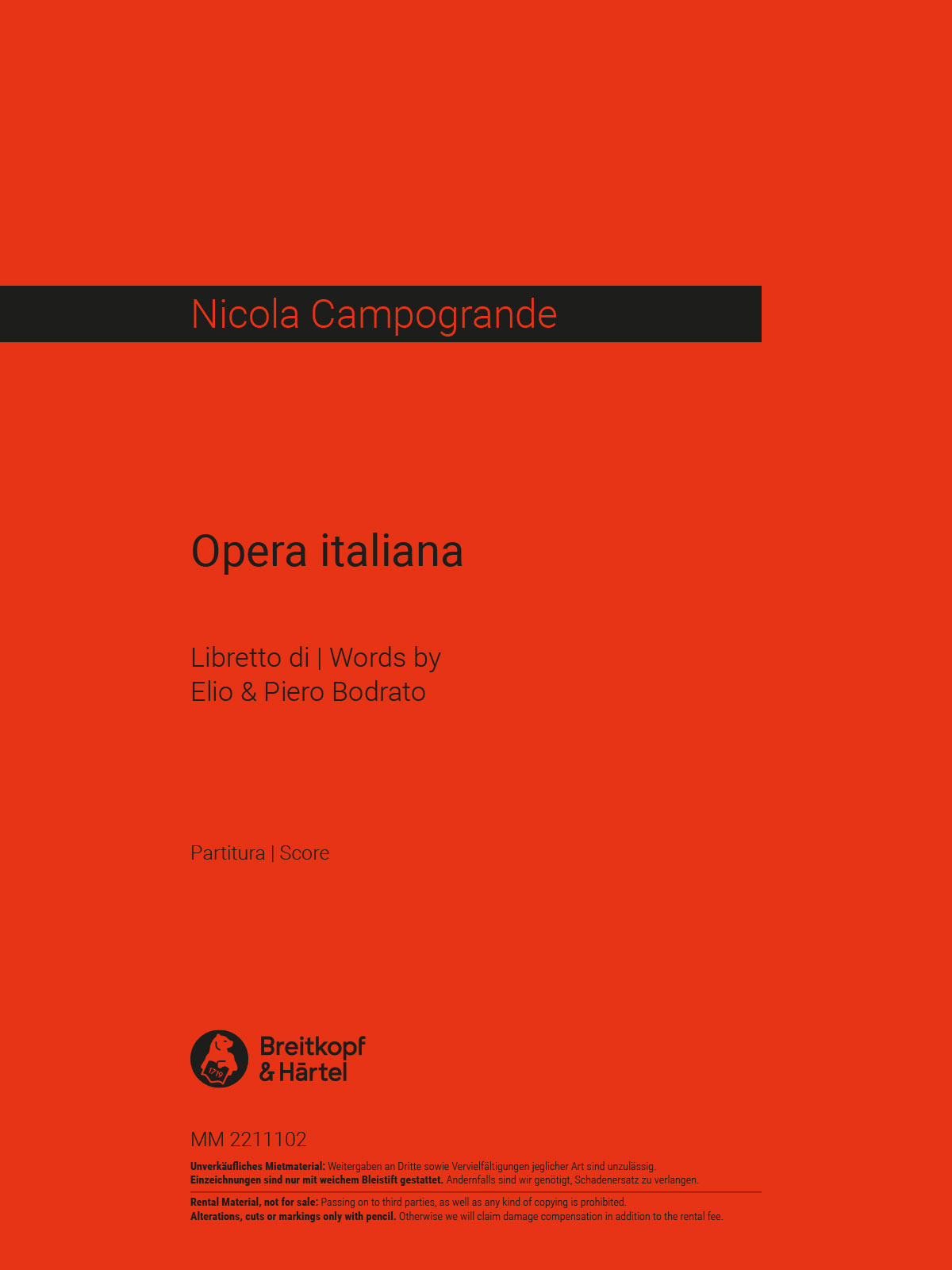Nicola Campogrande - Opera italiana - Cover