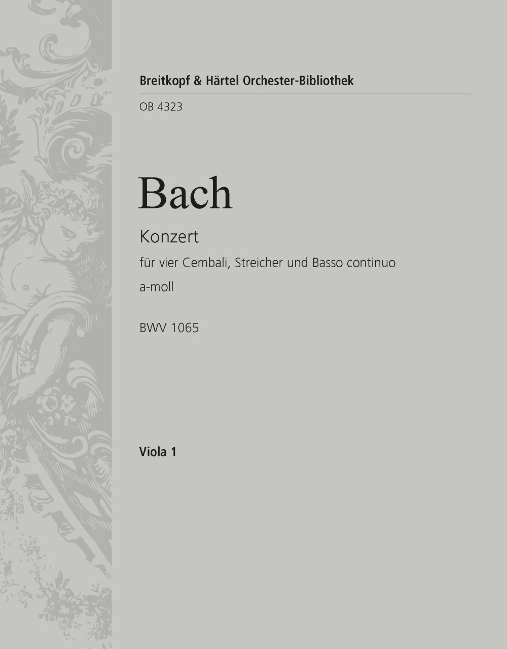 OB 4323-19 - Harpsichord Concerto in A minor BWV 1065 - Cover