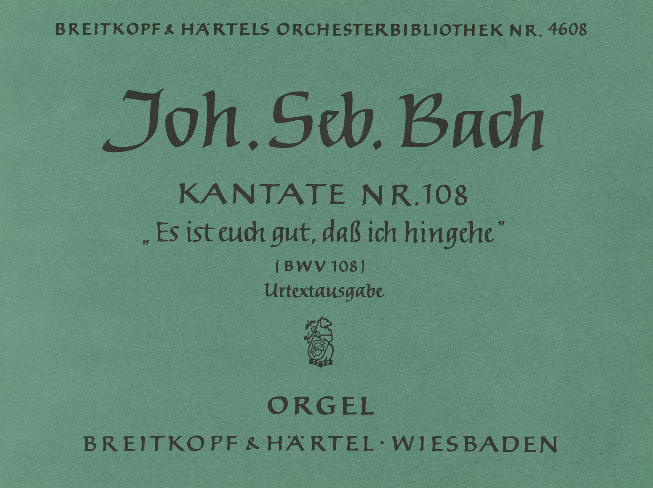OB 4608-11 - Kantate BWV 108 „Es ist euch gut, dass ich hingehe“ - Cover