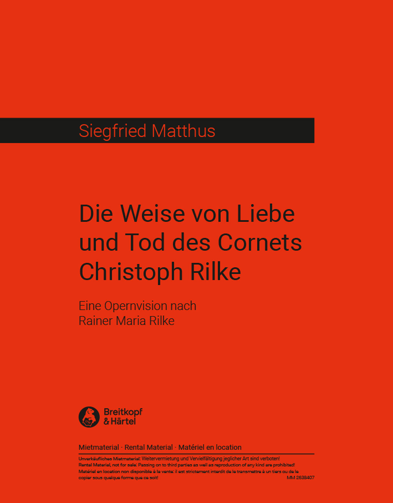 Die Weise von Liebe und Tod des Cornets Christoph Rilke