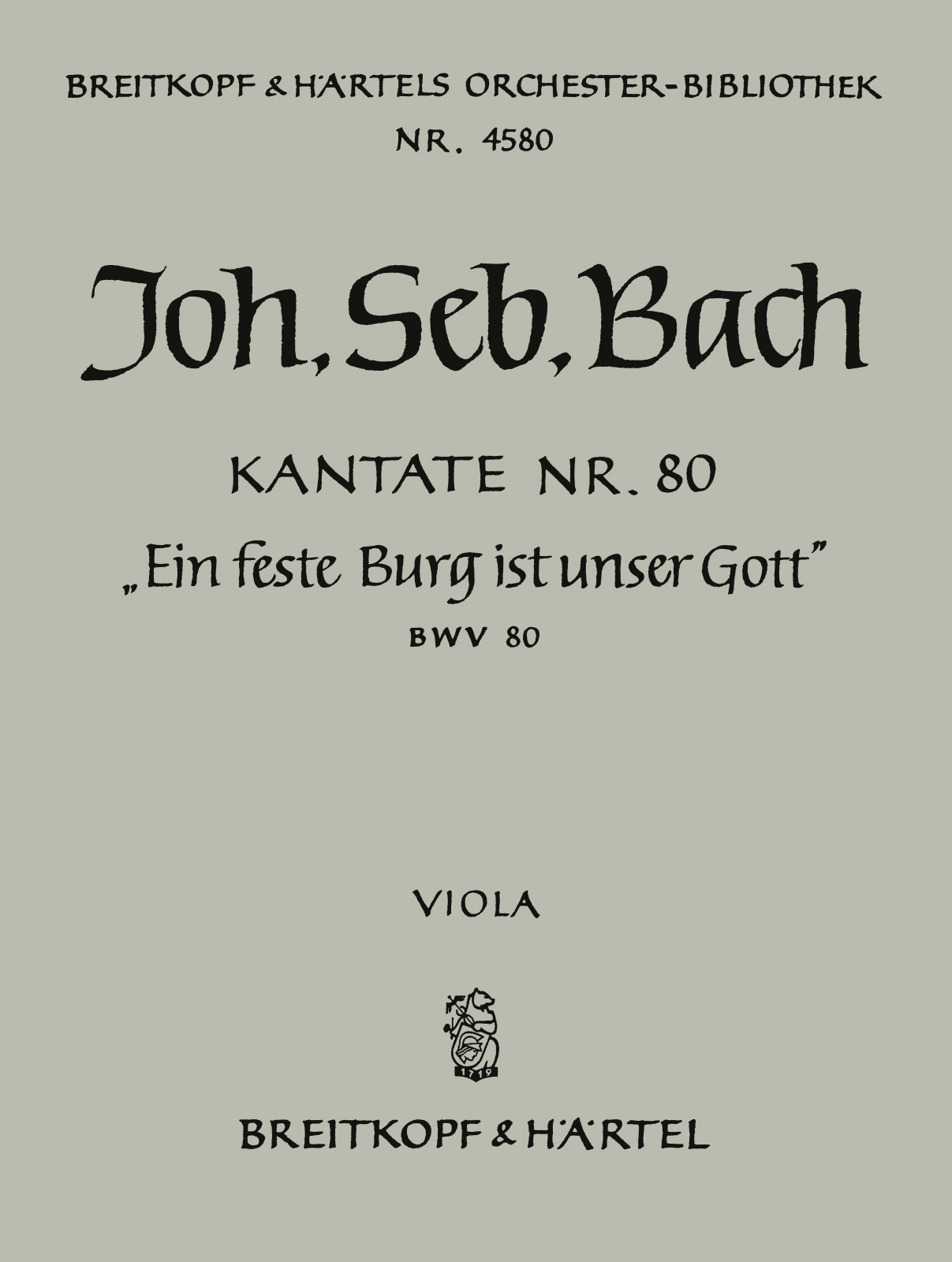 OB 4580-19 - Kantate BWV 80 „Ein feste Burg ist unser Gott“ - Cover
