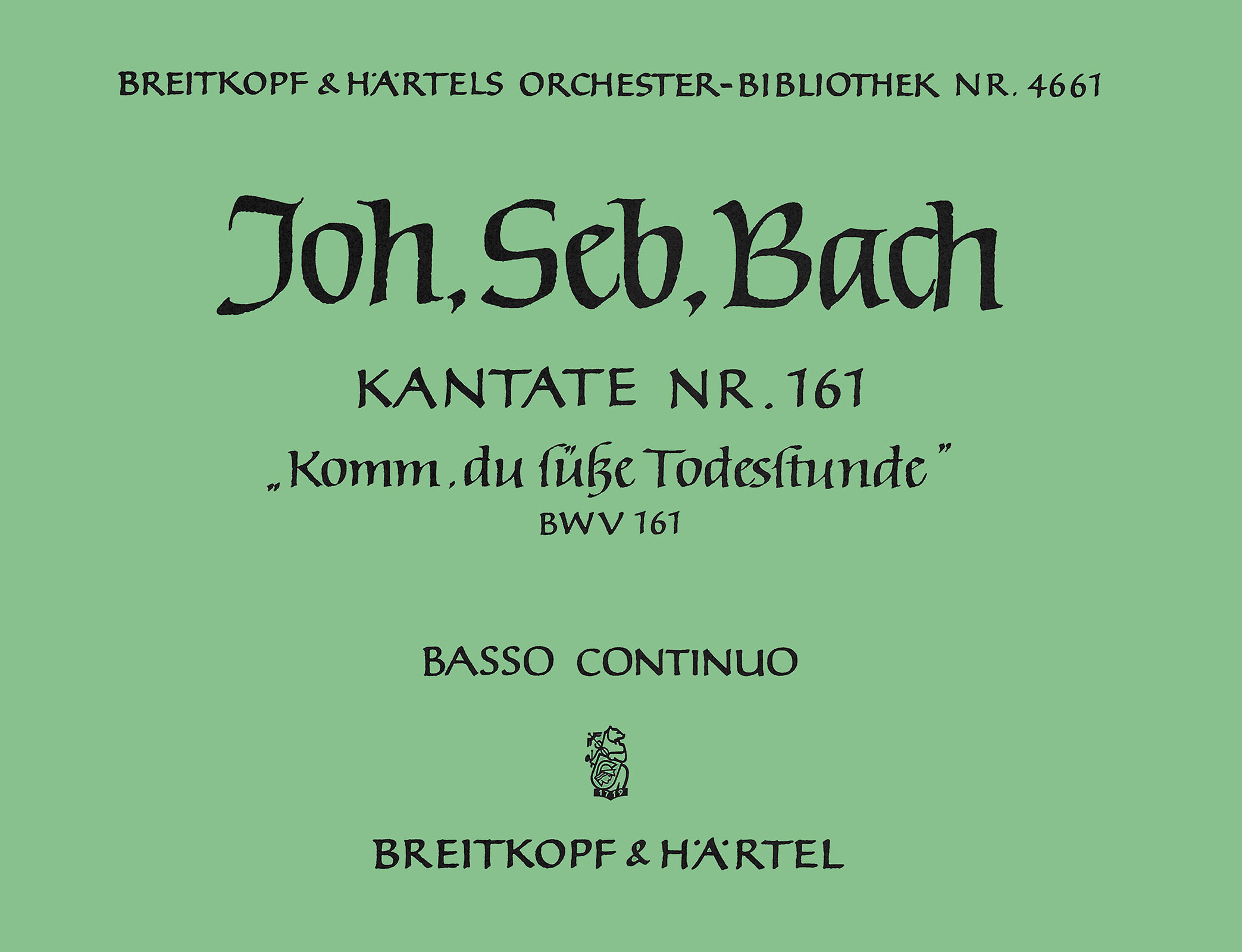 OB 4661-11 - Kantate BWV 161 „Komm, du süße Todesstunde“ - Cover