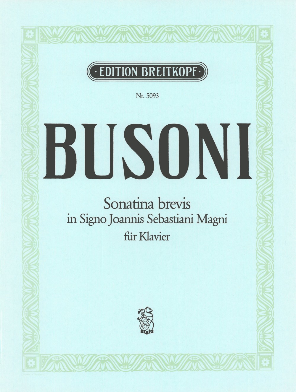 Ferruccio Busoni - Sonatina brevis K 280 - Cover