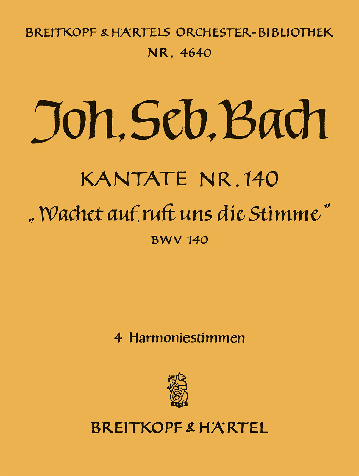 OB 4640-30 - Kantate BWV 140 „Wachet auf, ruft uns die Stimme“ - Cover