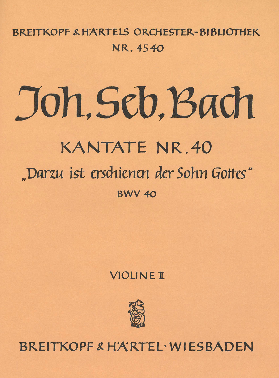 OB 4540-16 - Cantata BWV 40 “To this end appeared the Son of God” - Cover