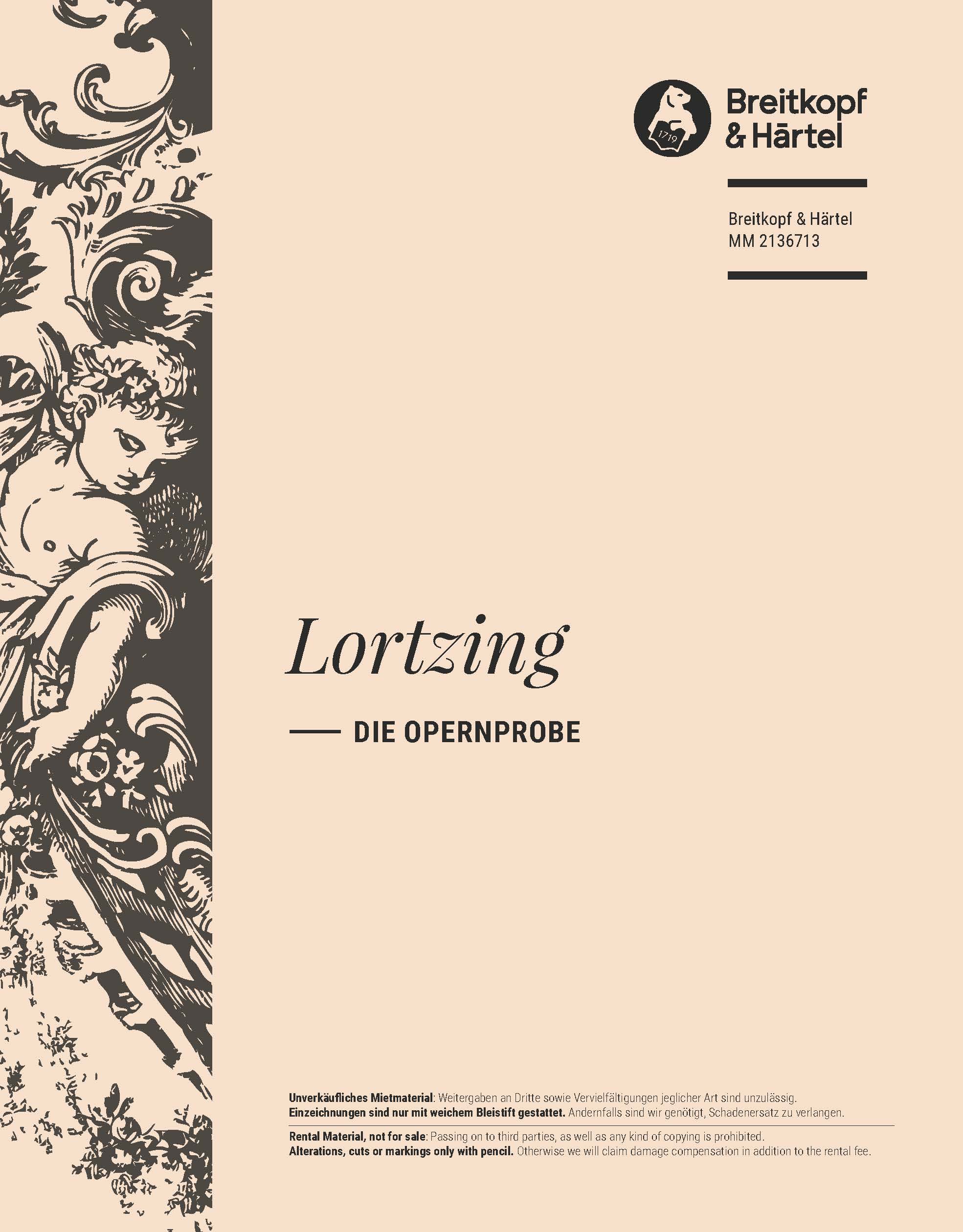Albert Lortzing - Die Opernprobe - Cover