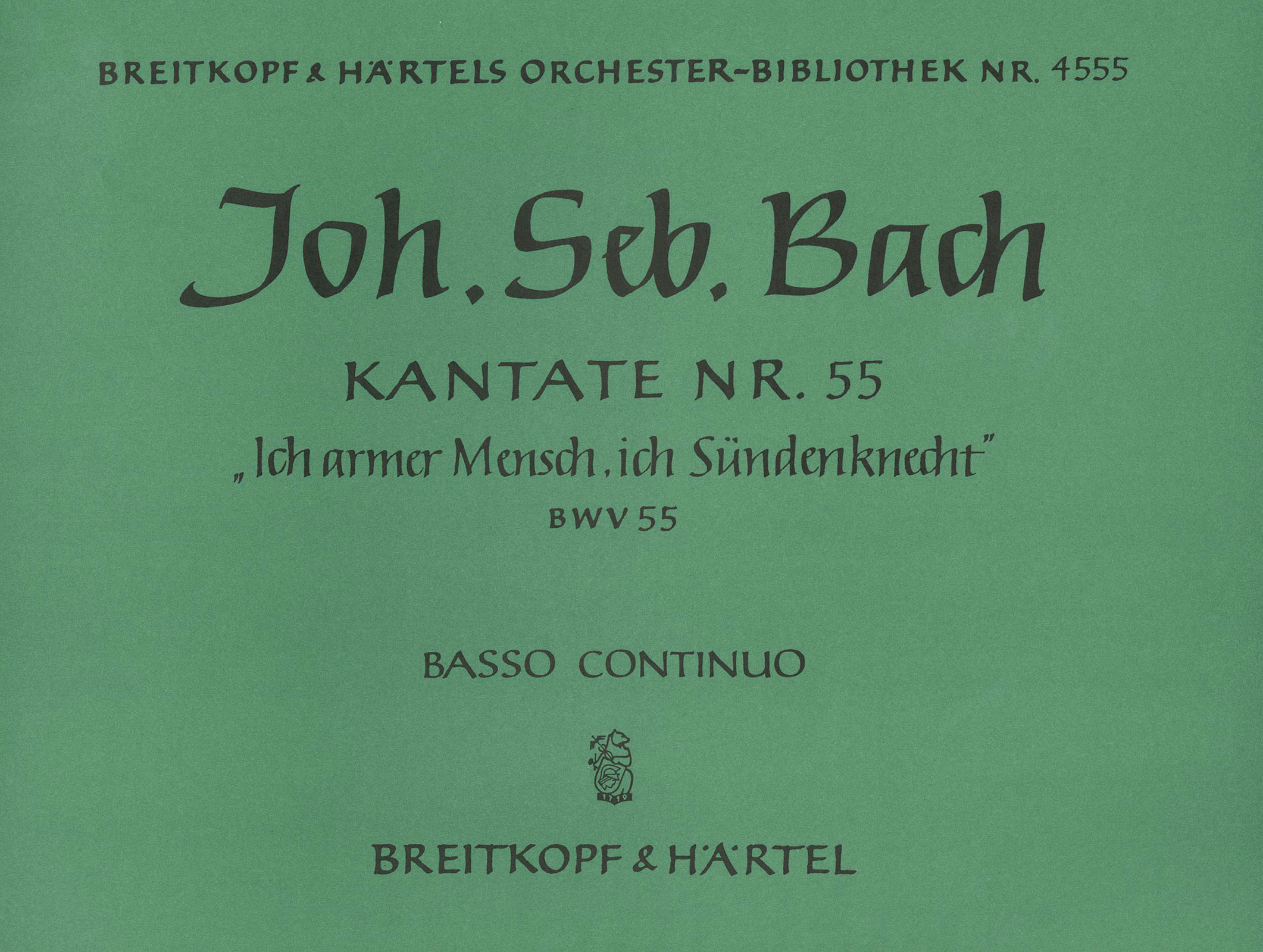 OB 4555-11 - Cantata BWV 55 “Poor wretched man, a slave of sin” - Cover