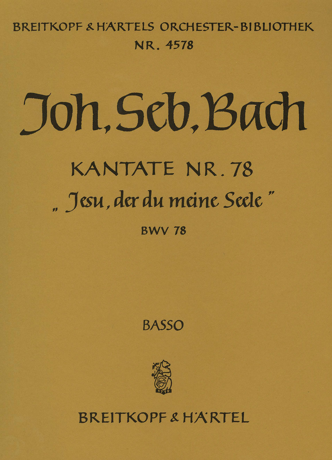 OB 4578-26 - Cantata BWV 78 “Jesus, my beloved Saviour” - Cover