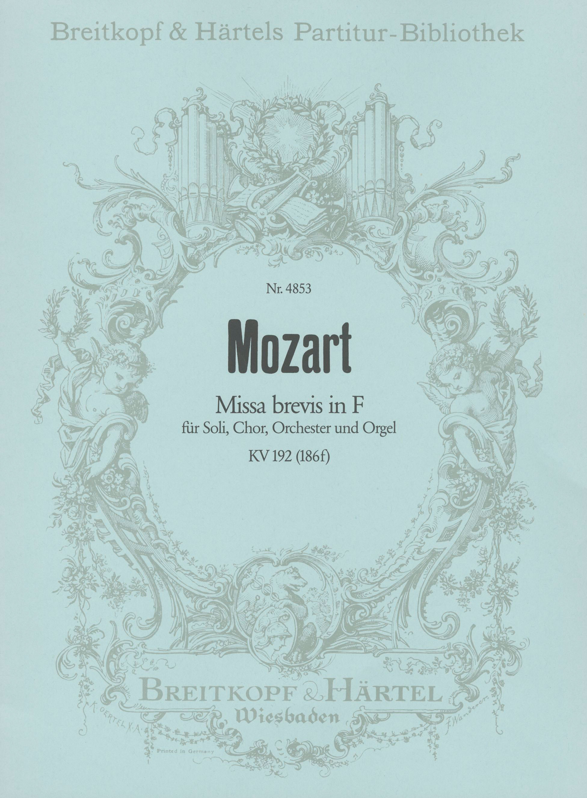 PB 4853 - Missa brevis in F K. 192 (186f) - Cover
