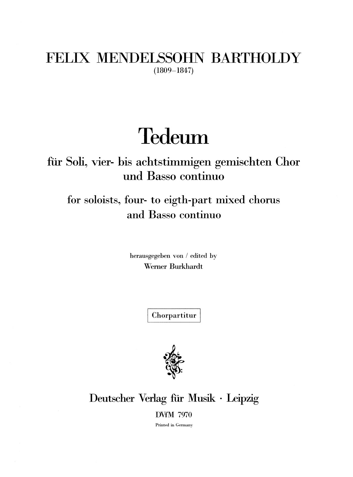 DV 7970 - Te Deum MWV B 15 - Cover