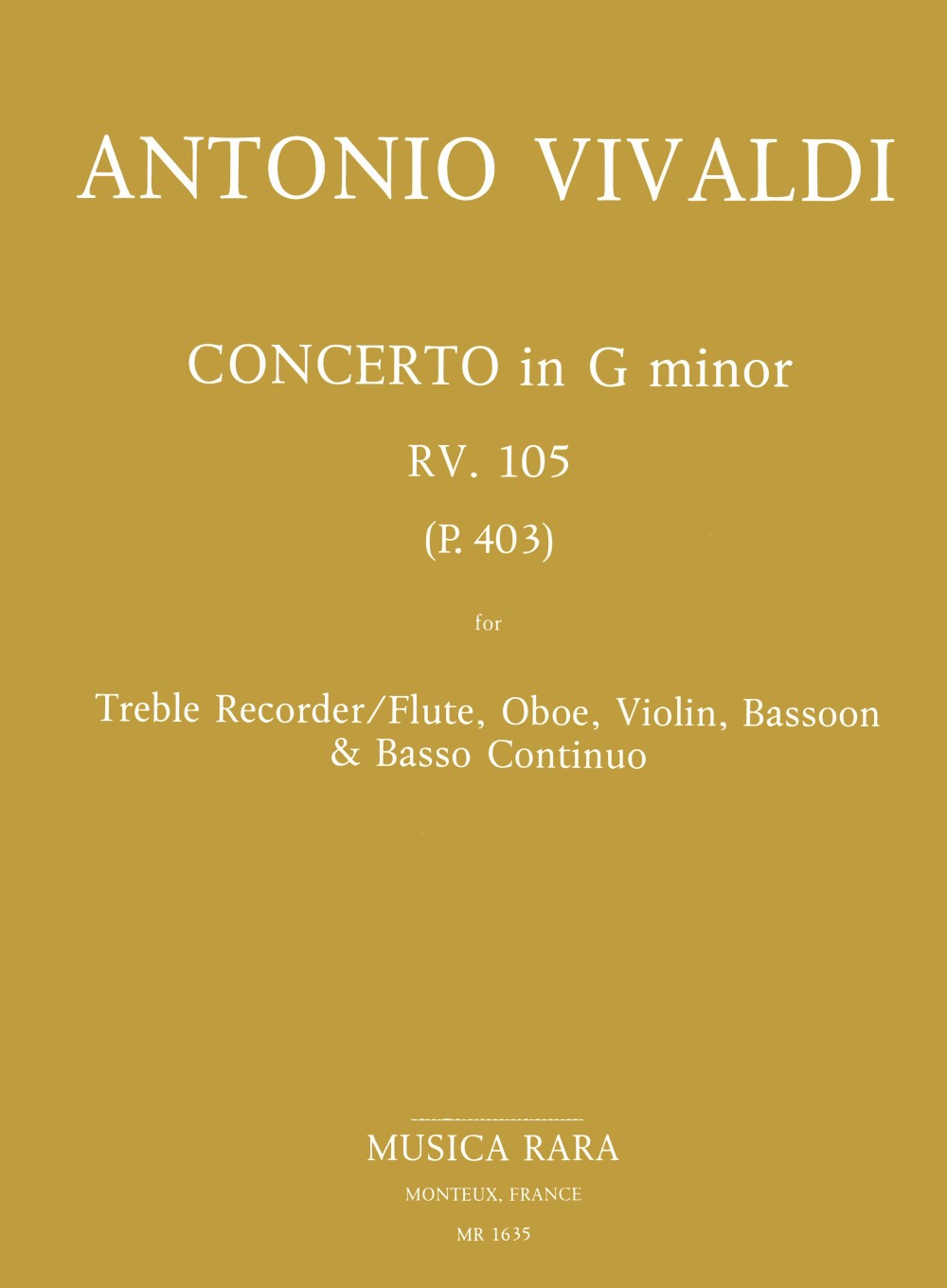 Antonio Vivaldi - Concerto in g-moll RV 105 - Cover
