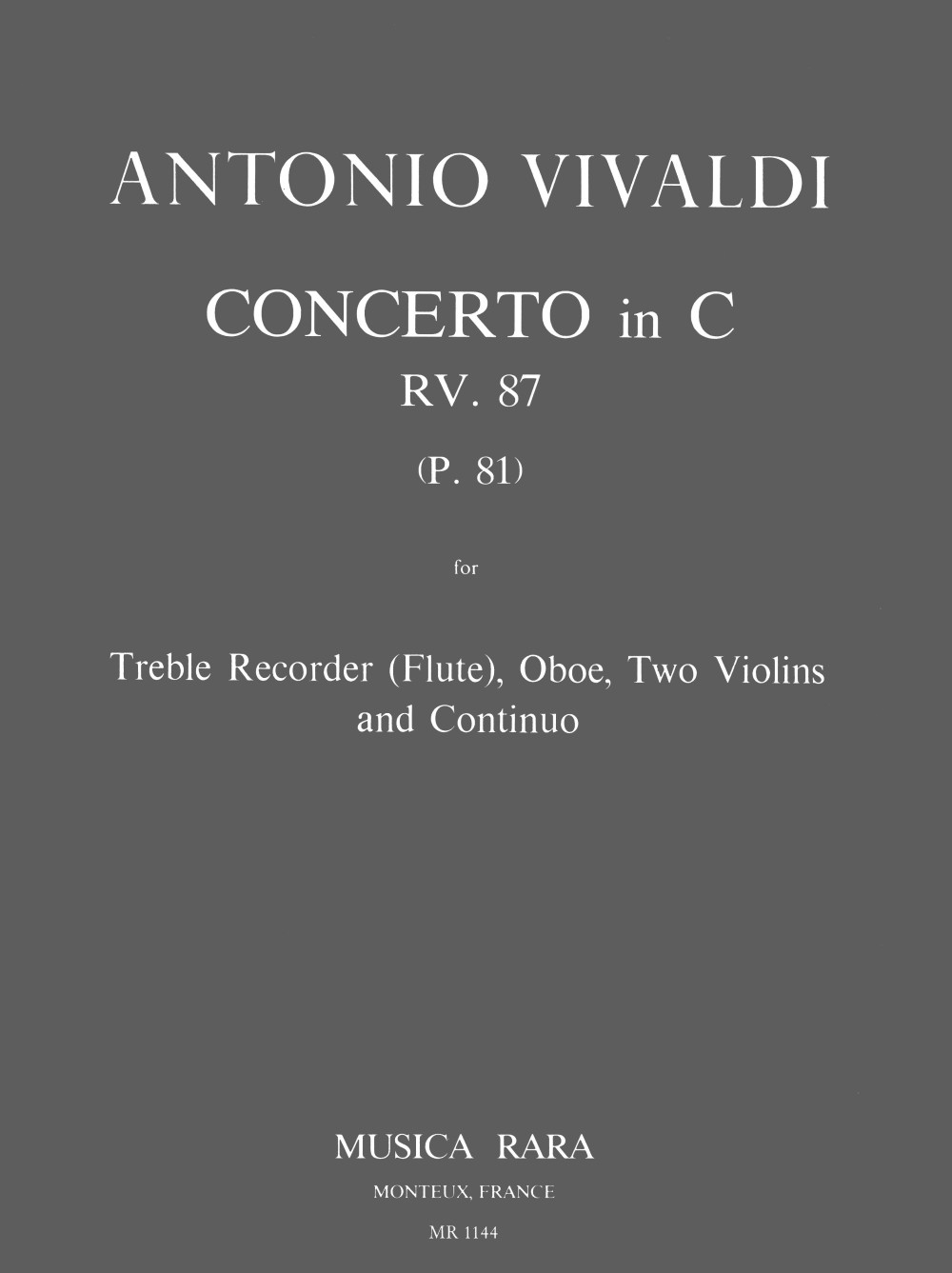Antonio Vivaldi - Concerto in C-dur RV 87 - Cover