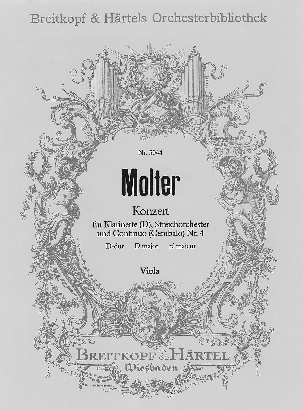 OB 5044-19 - Clarinet Concerto No. 4 in D major - Cover