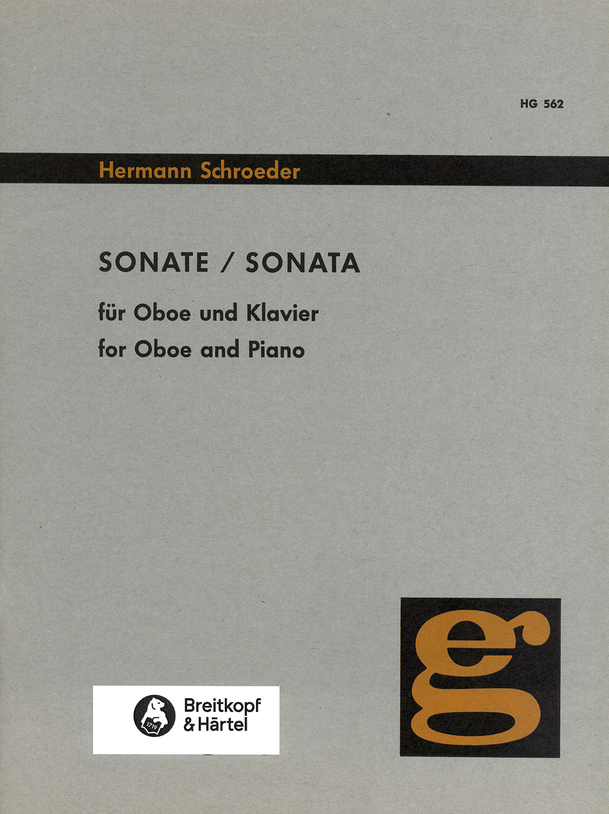 Hermann Schroeder - Sonate für Oboe und Klavier - Cover