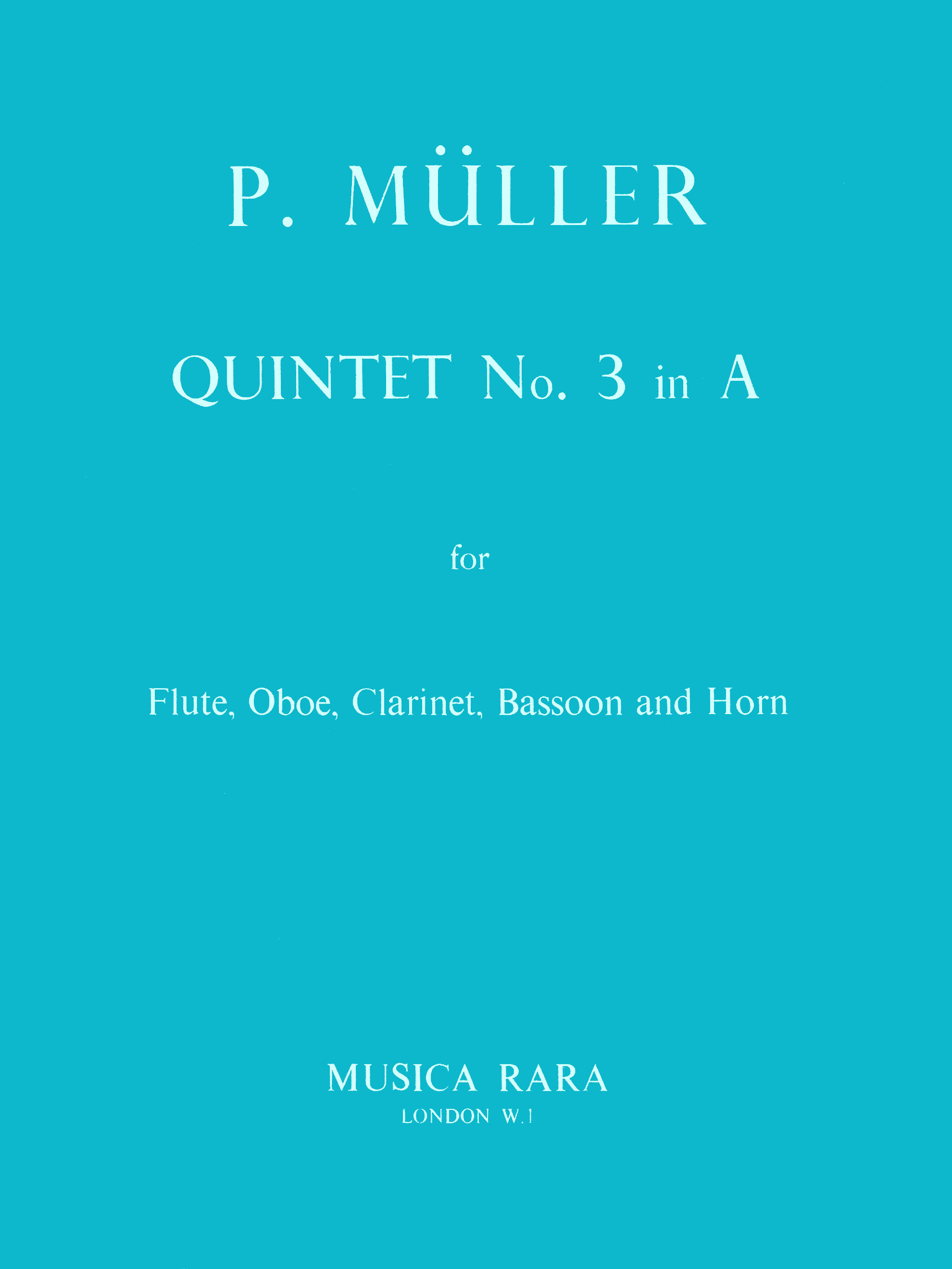 Peter Müller - Quintett Nr. 3 A-dur - Cover