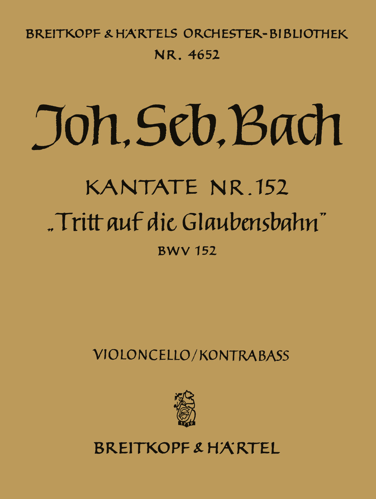 OB 4652-26 - Cantata BWV 152 “Walk in the way of Faith” - Cover