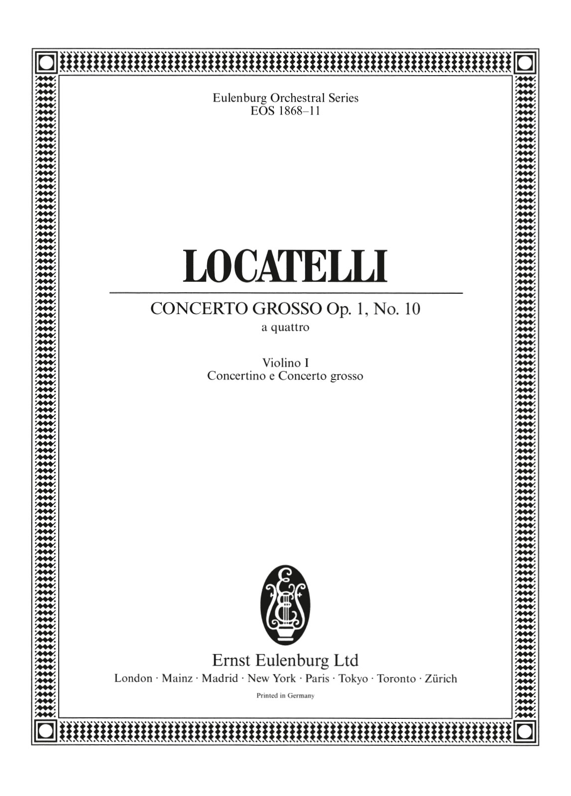 EOS 1868-15 - Concerto grosso „a quattro“ C-dur op. 1/10 - Cover