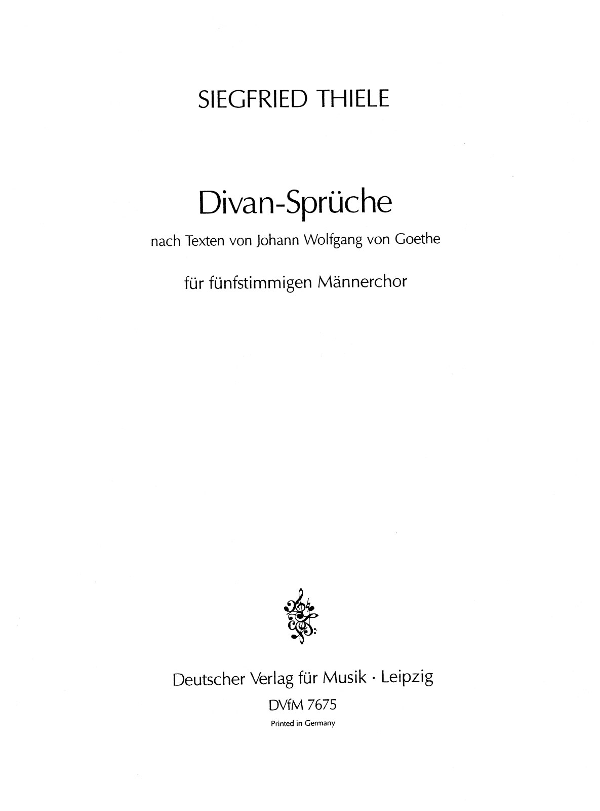 Siegfried Thiele - Divan-Sprüche - Cover