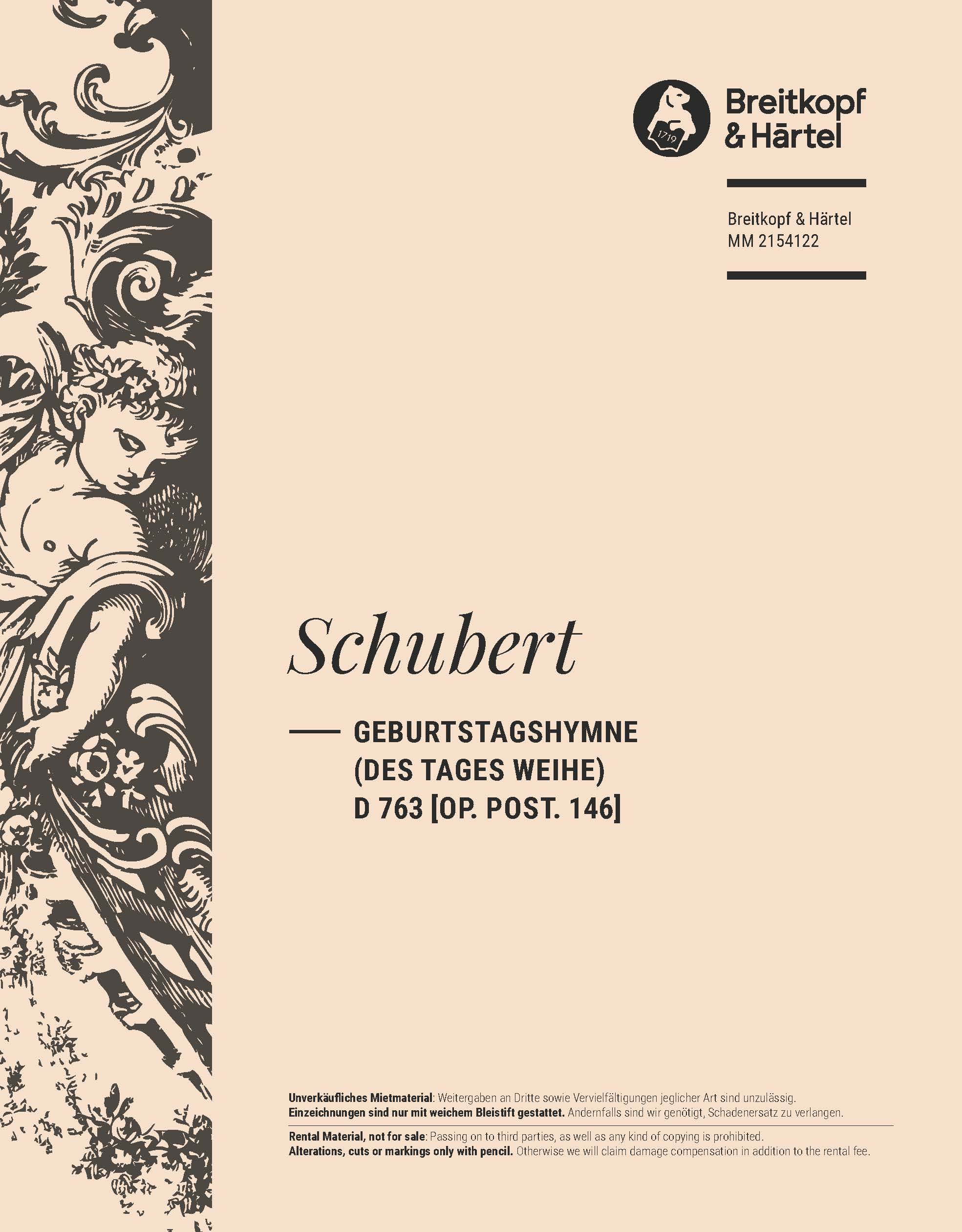 MM 2154122 - Geburtstagshymne (Des Tages Weihe) D 763 [op. post. 146] - Cover