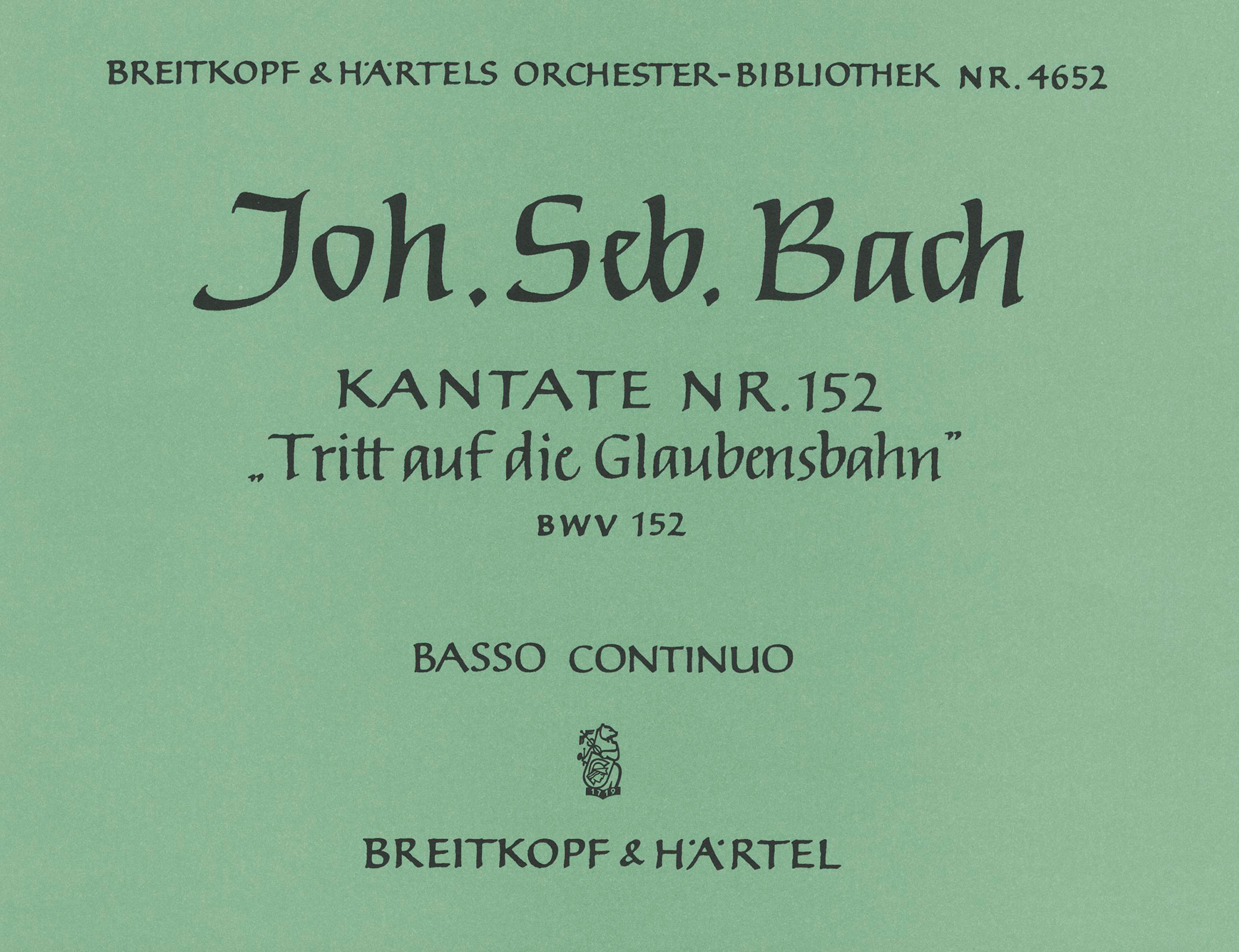 OB 4652-11 - Cantata BWV 152 “Walk in the way of Faith” - Cover