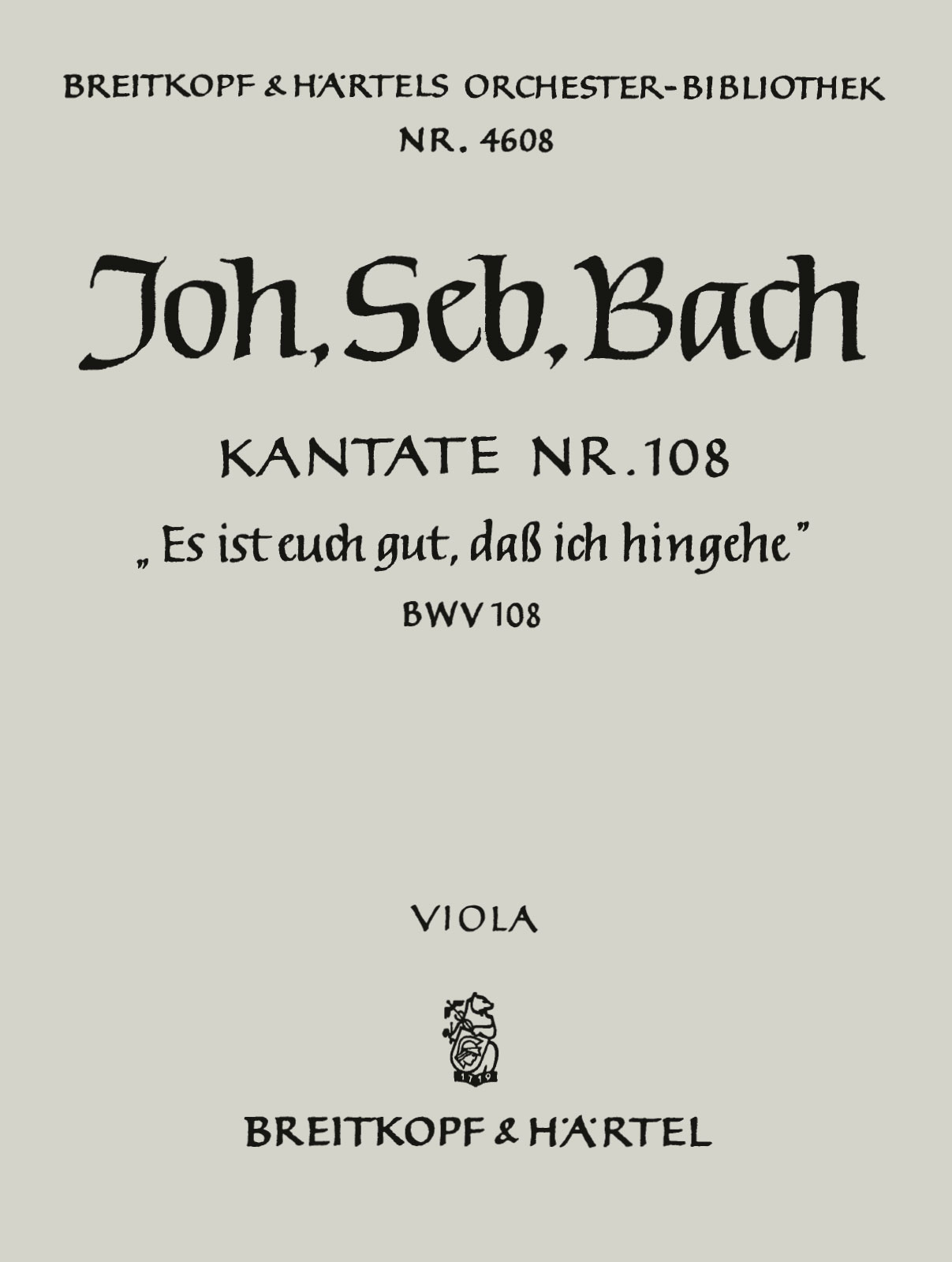 OB 4608-19 - Kantate BWV 108 „Es ist euch gut, dass ich hingehe“ - Cover