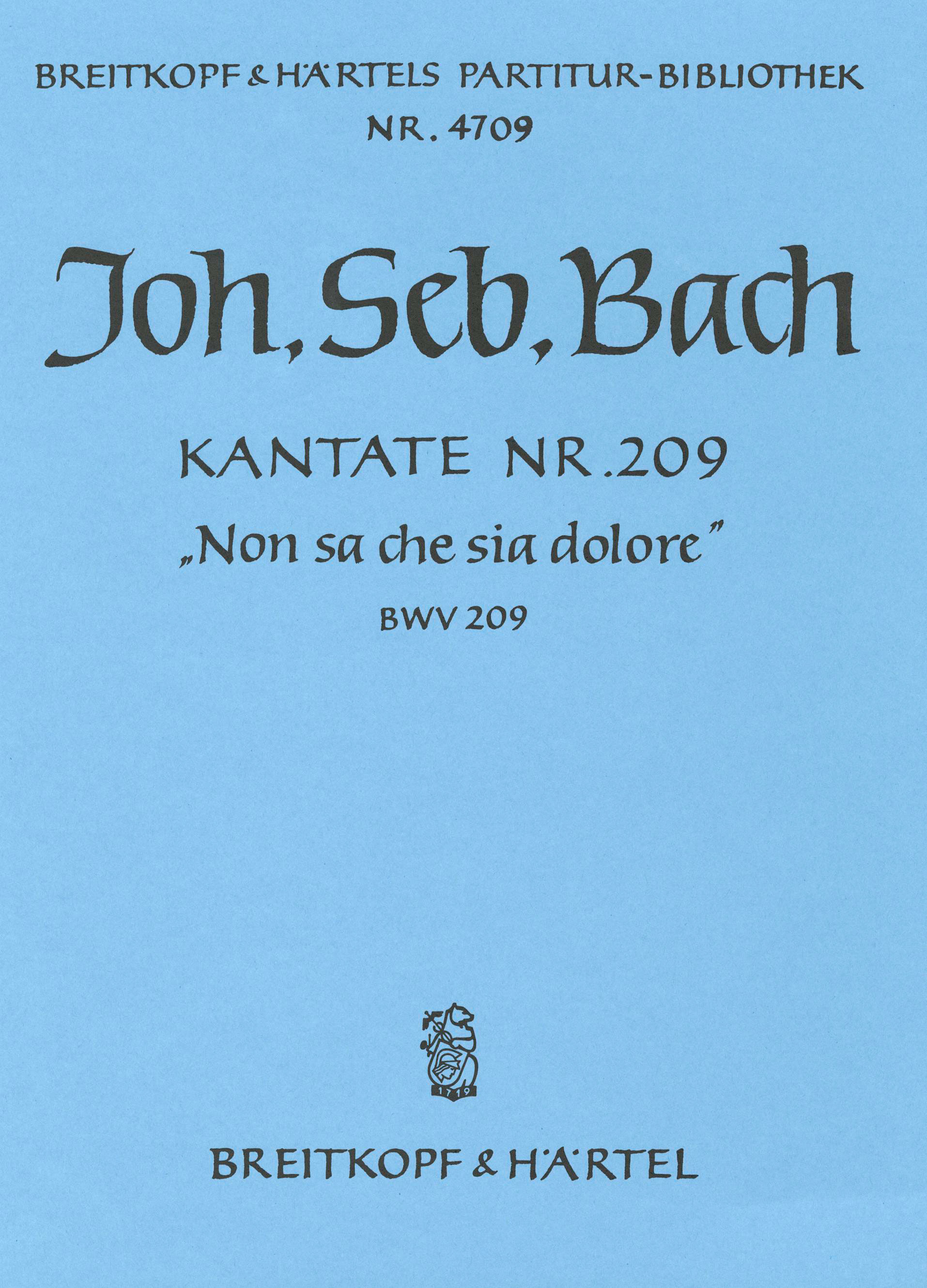 PB 4709 - Kantate BWV 209 Non sa che sia dolore - Cover