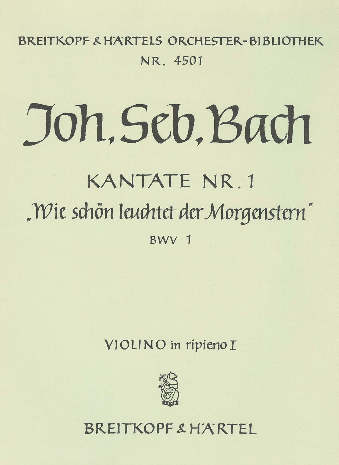 OB 4501-15 - Kantate BWV 1 „Wie schön leuchtet der Morgenstern“ - Cover