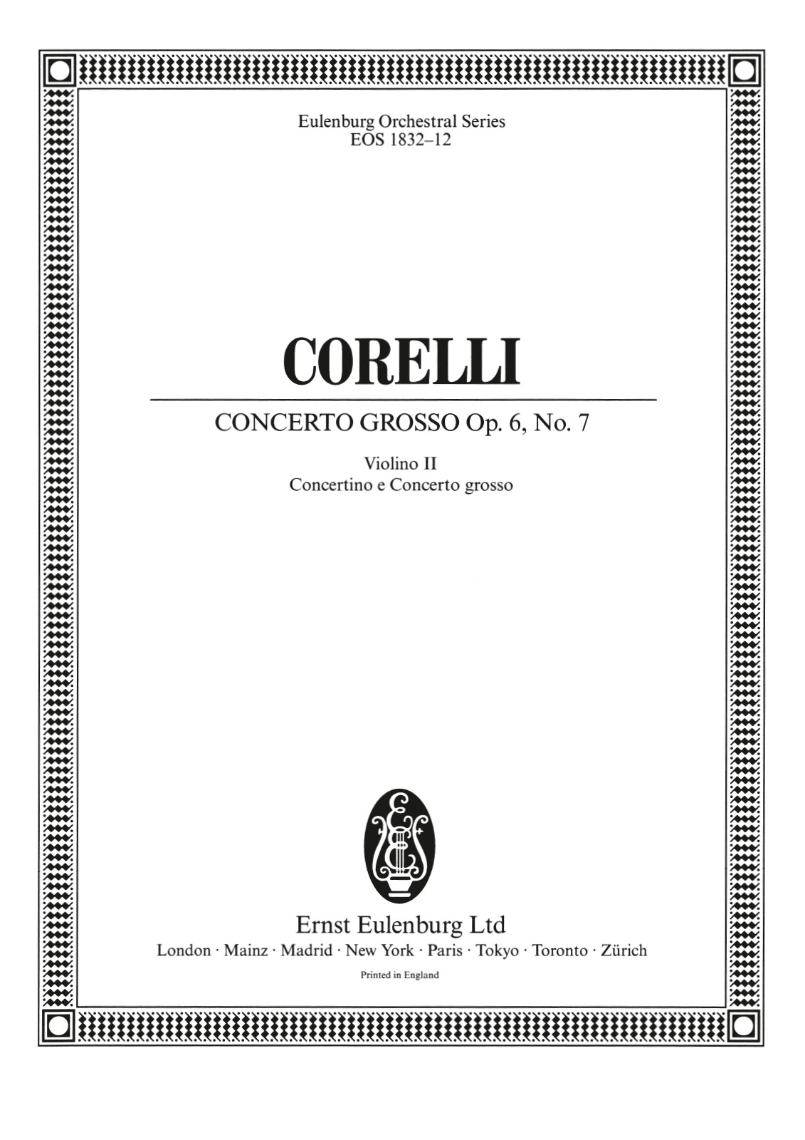 EOS 1832-16 - Concerto grosso op. 6 Nr. 7 D-dur - Cover