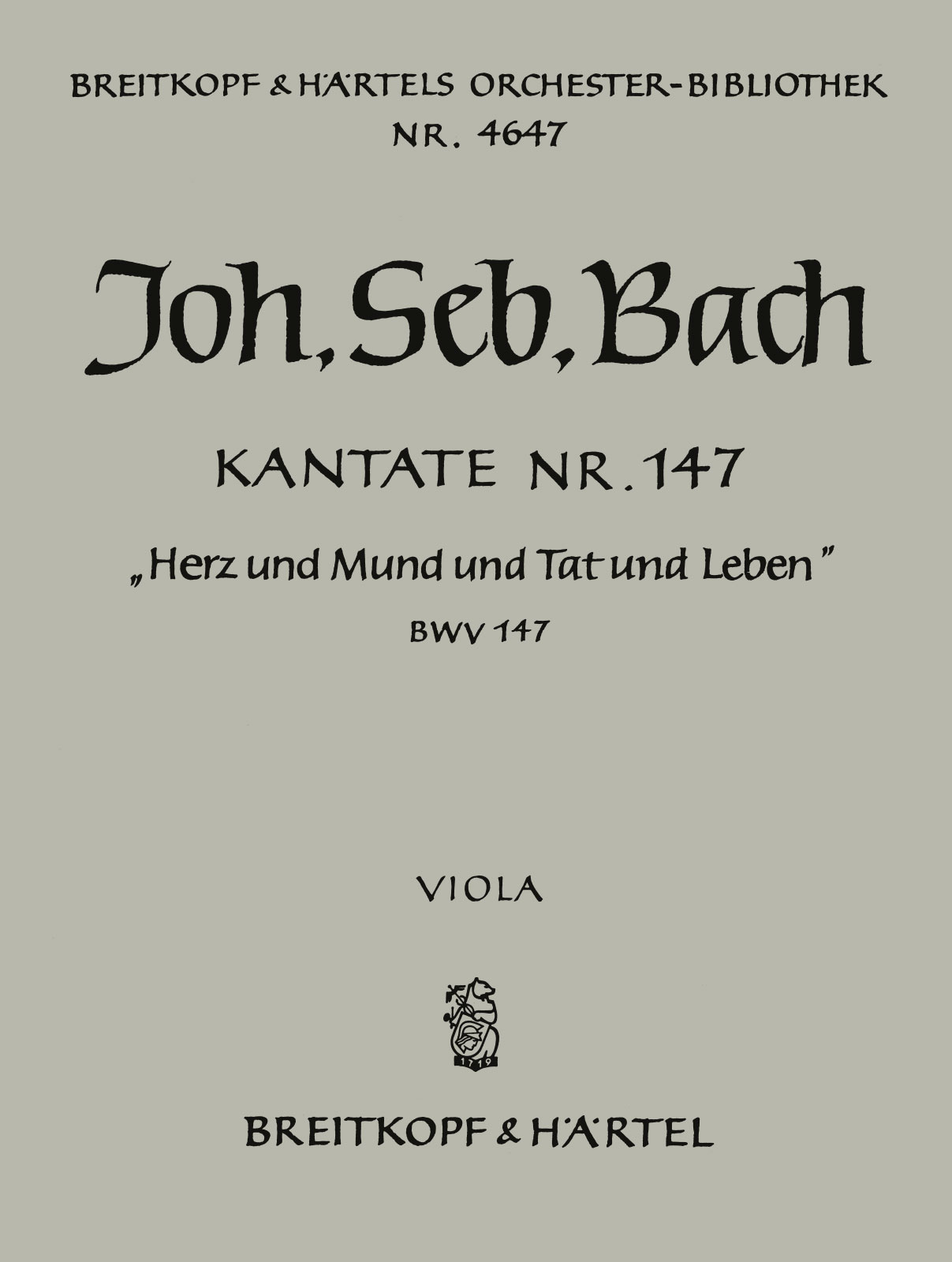 OB 4647-19 - Cantata BWV 147 “Heart and voice and all our being” - Cover