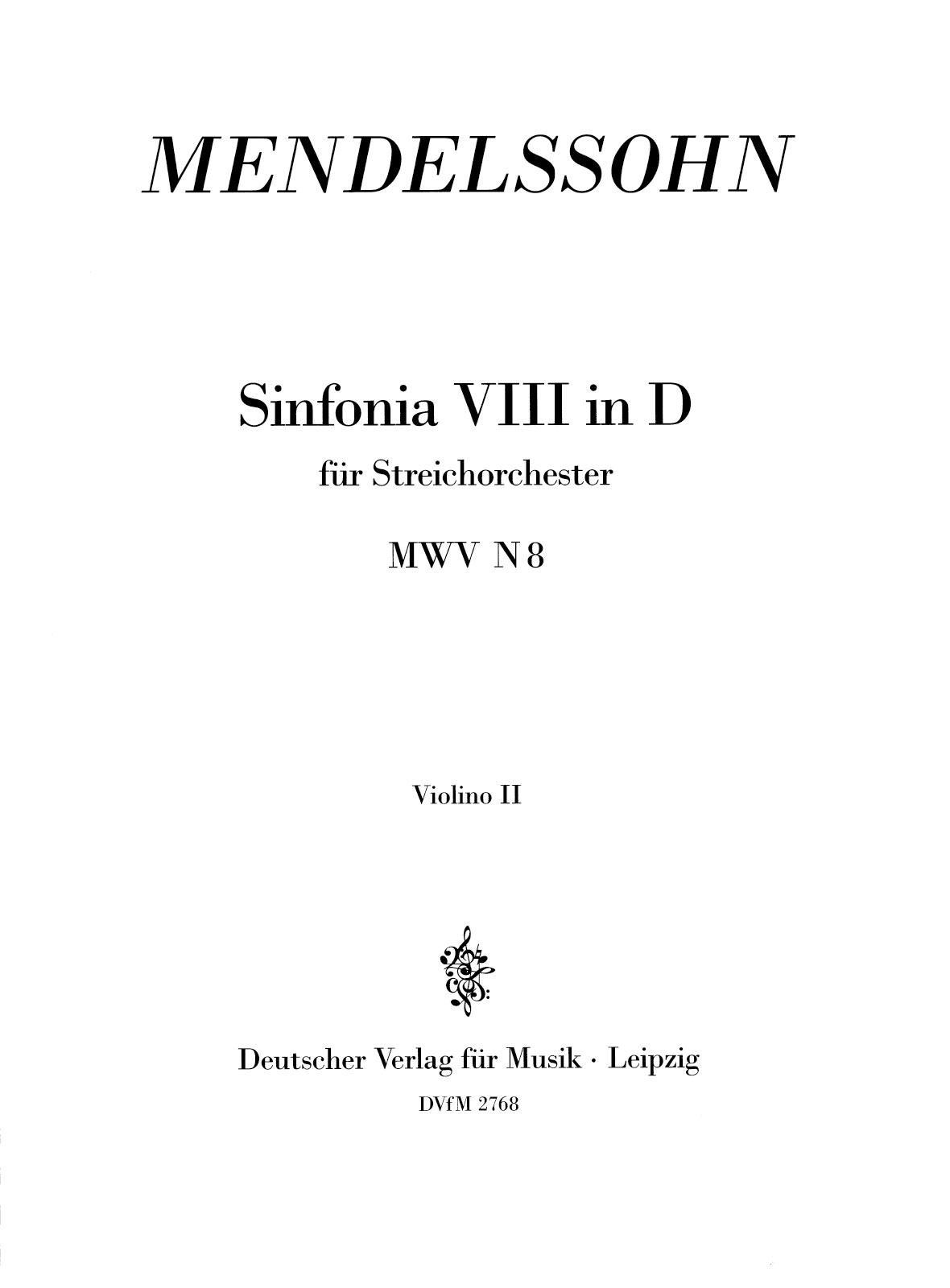 DV 2768-16 - Sinfonia VIII D-dur MWV N 8 - Cover