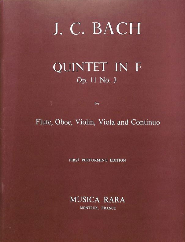 Johann Christian Bach - Quintett F-dur op. 11 Nr. 3 - Cover