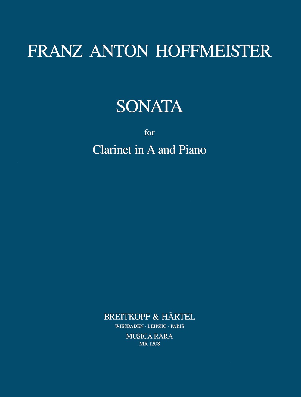 Franz Anton Hoffmeister - Sonate in A - Cover