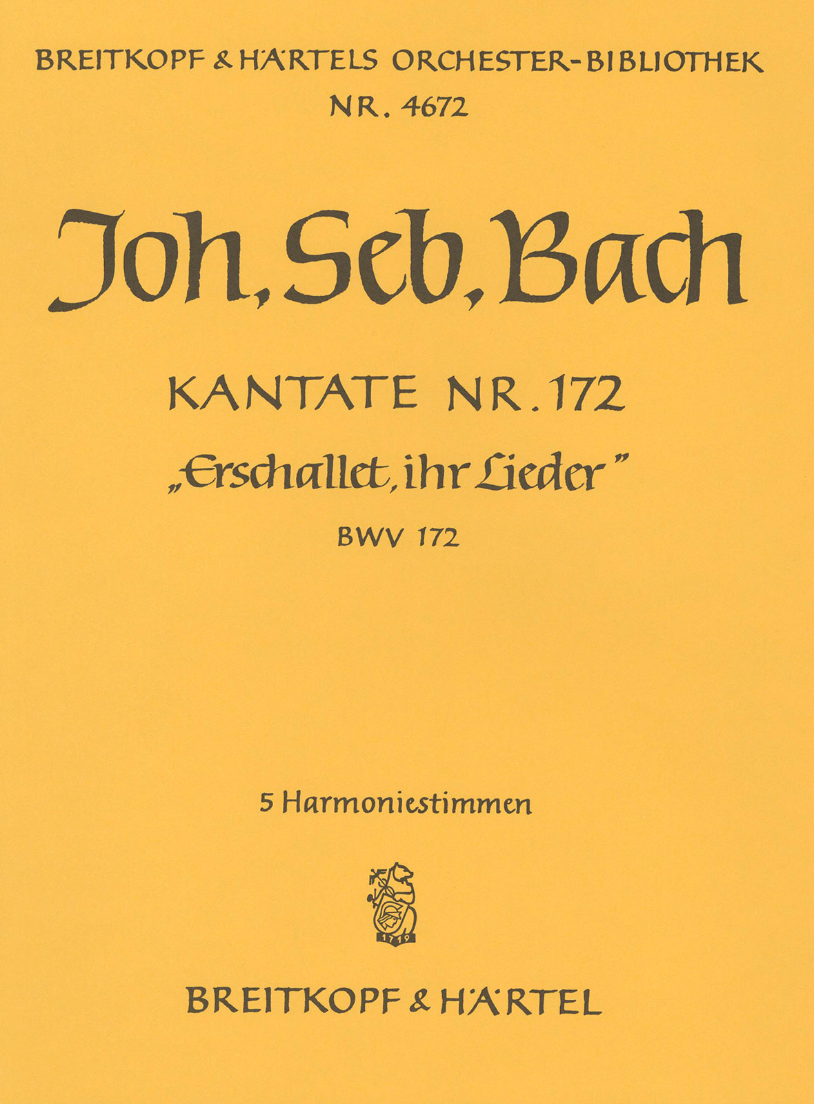 OB 4672-30 - Cantata BWV 172 “Sing praises! Your voices” - Cover