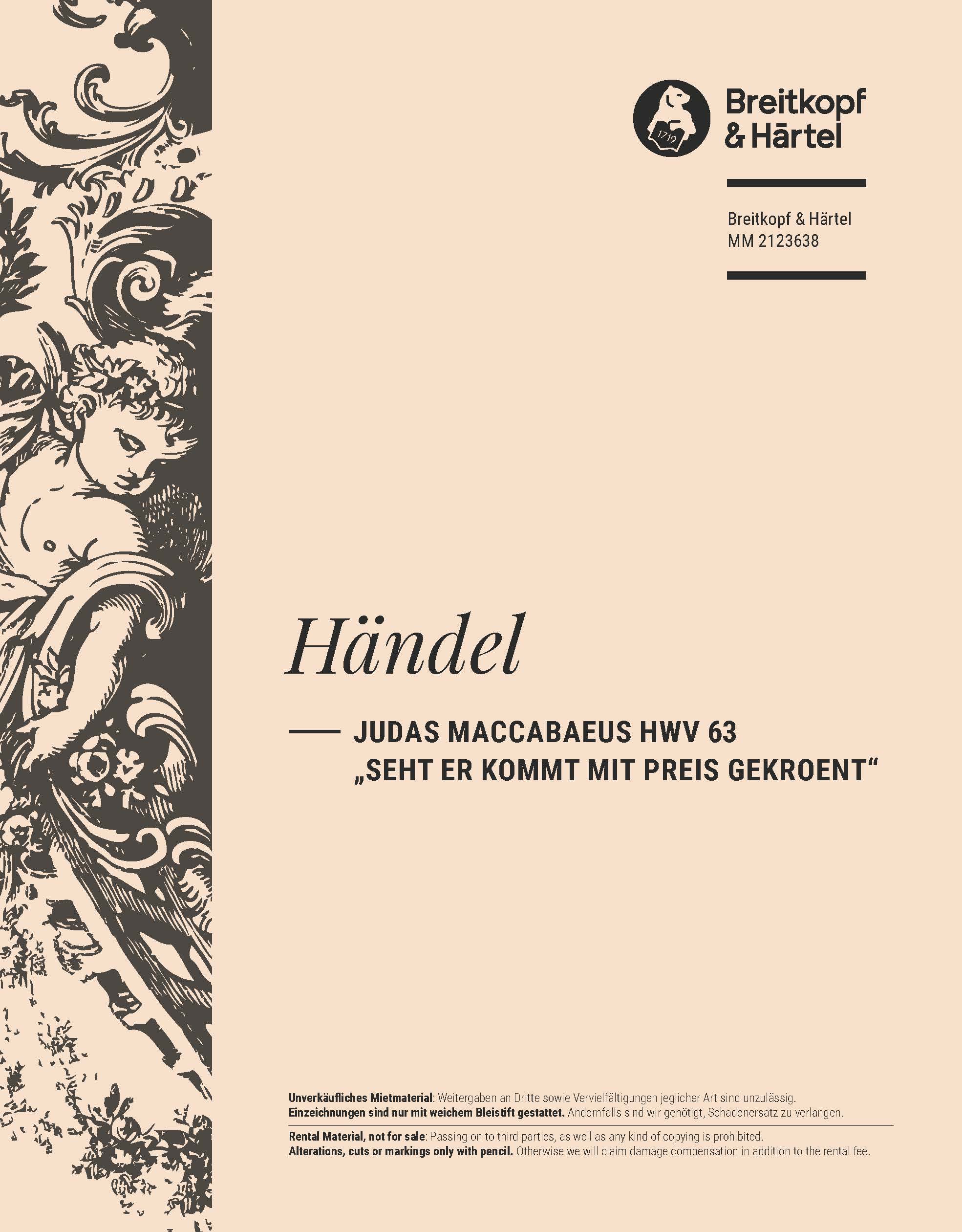 Georg Friedrich Händel - Judas Maccabaeus HWV 63 „Seht er kommt mit Preis gekroent“ - Cover