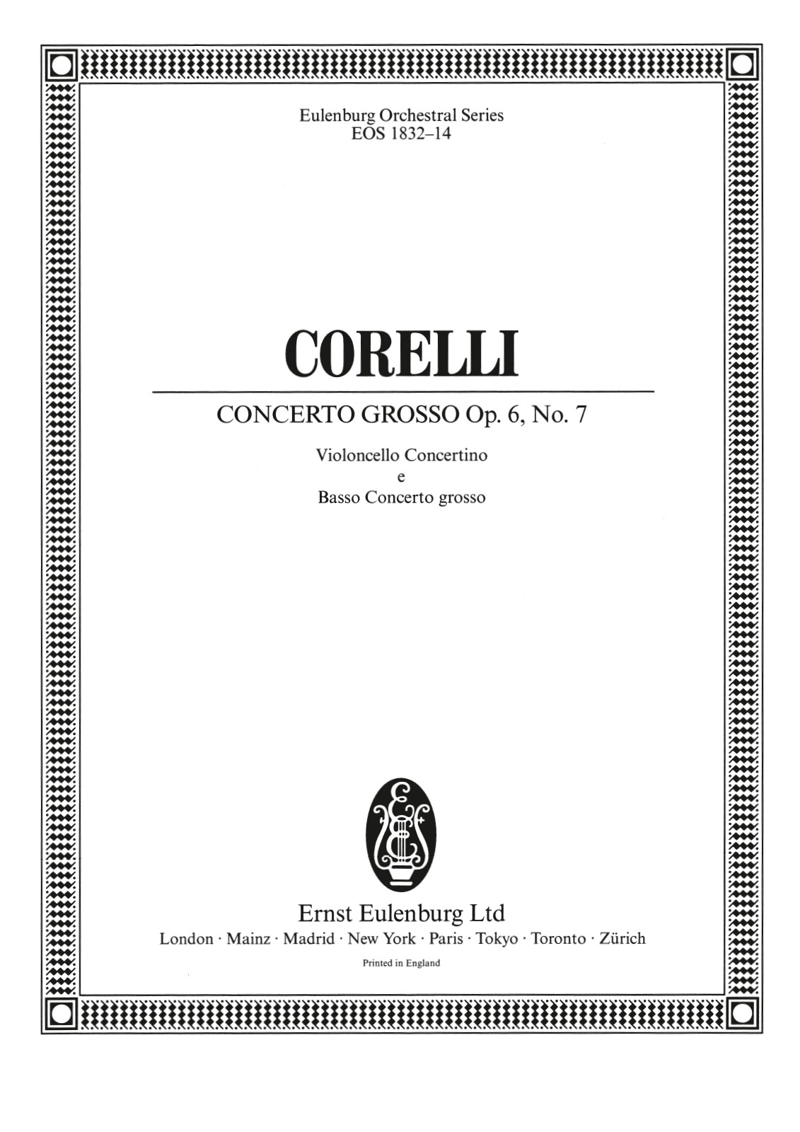 EOS 1832-26 - Concerto grosso op. 6 Nr. 7 D-dur - Cover