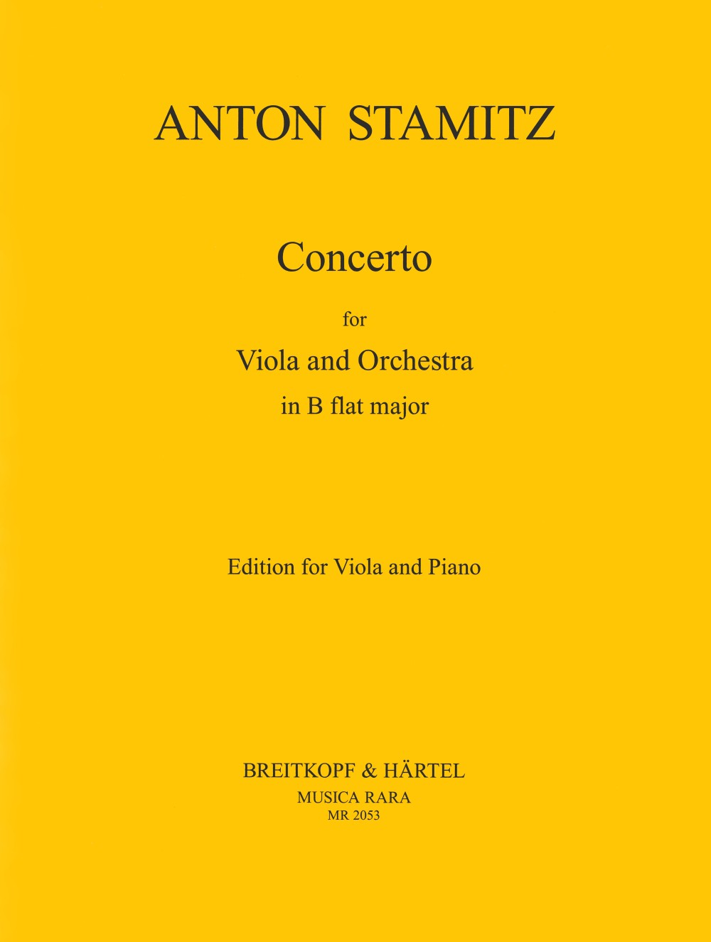 Anton Stamitz - Violakonzert in B-dur - Cover