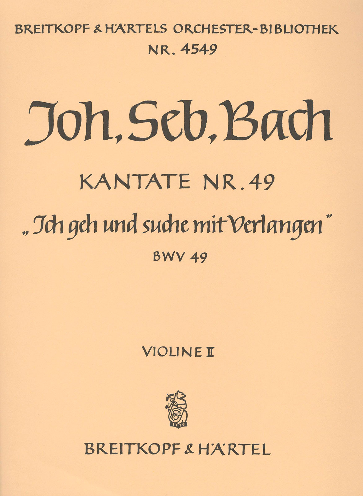 OB 4549-16 - Cantata BWV 49 “Ich geh und suche mit Verlangen” - Cover