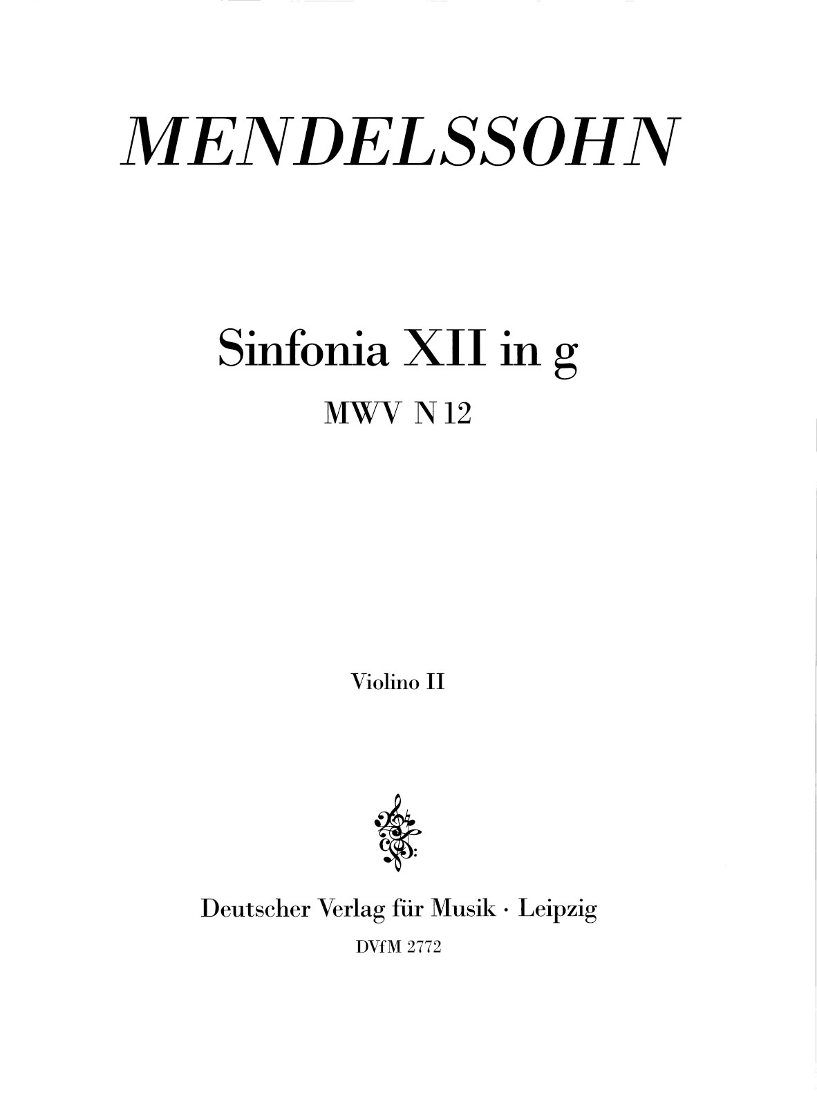 DV 2772-16 - Sinfonia XII g-moll MWV N 12 - Cover
