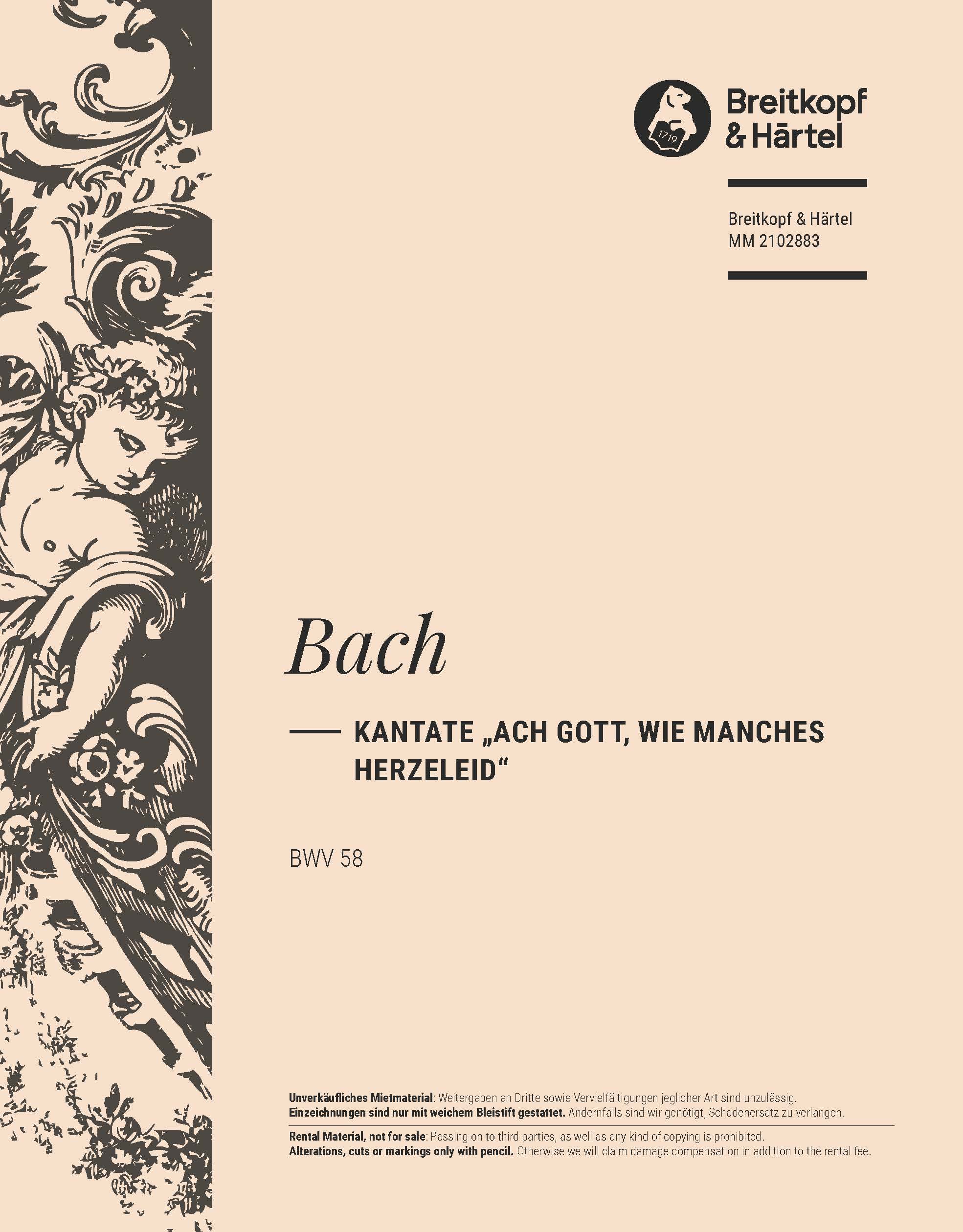 MM 2102883 - Cantata BWV 58 “Ach Gott, wie manches Herzeleid” - Cover